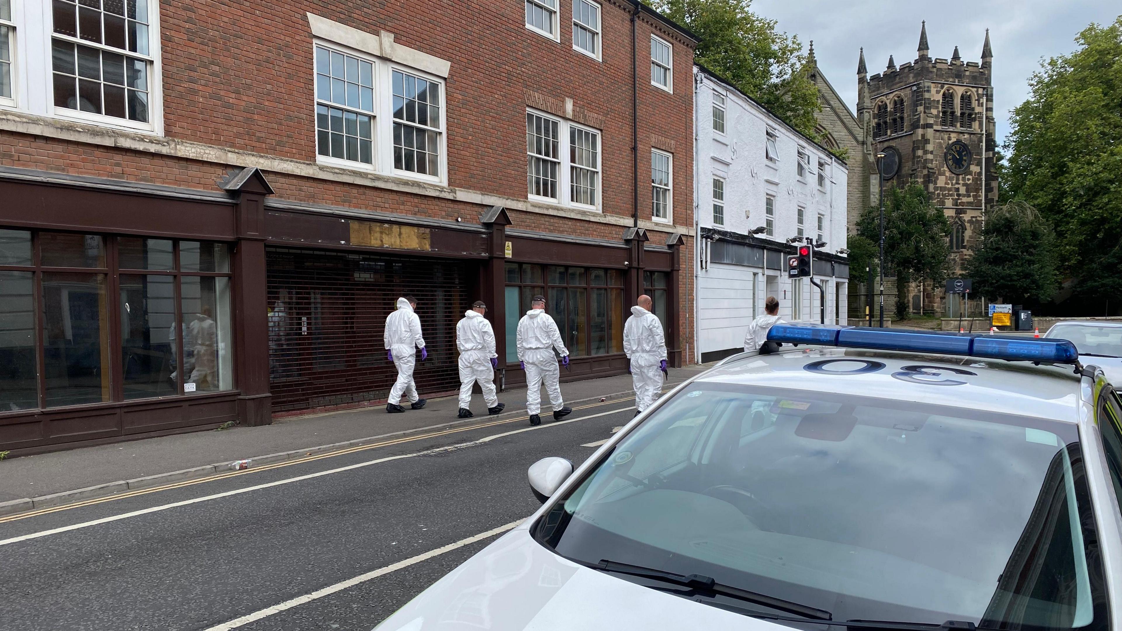 Police investigations behind a cordon