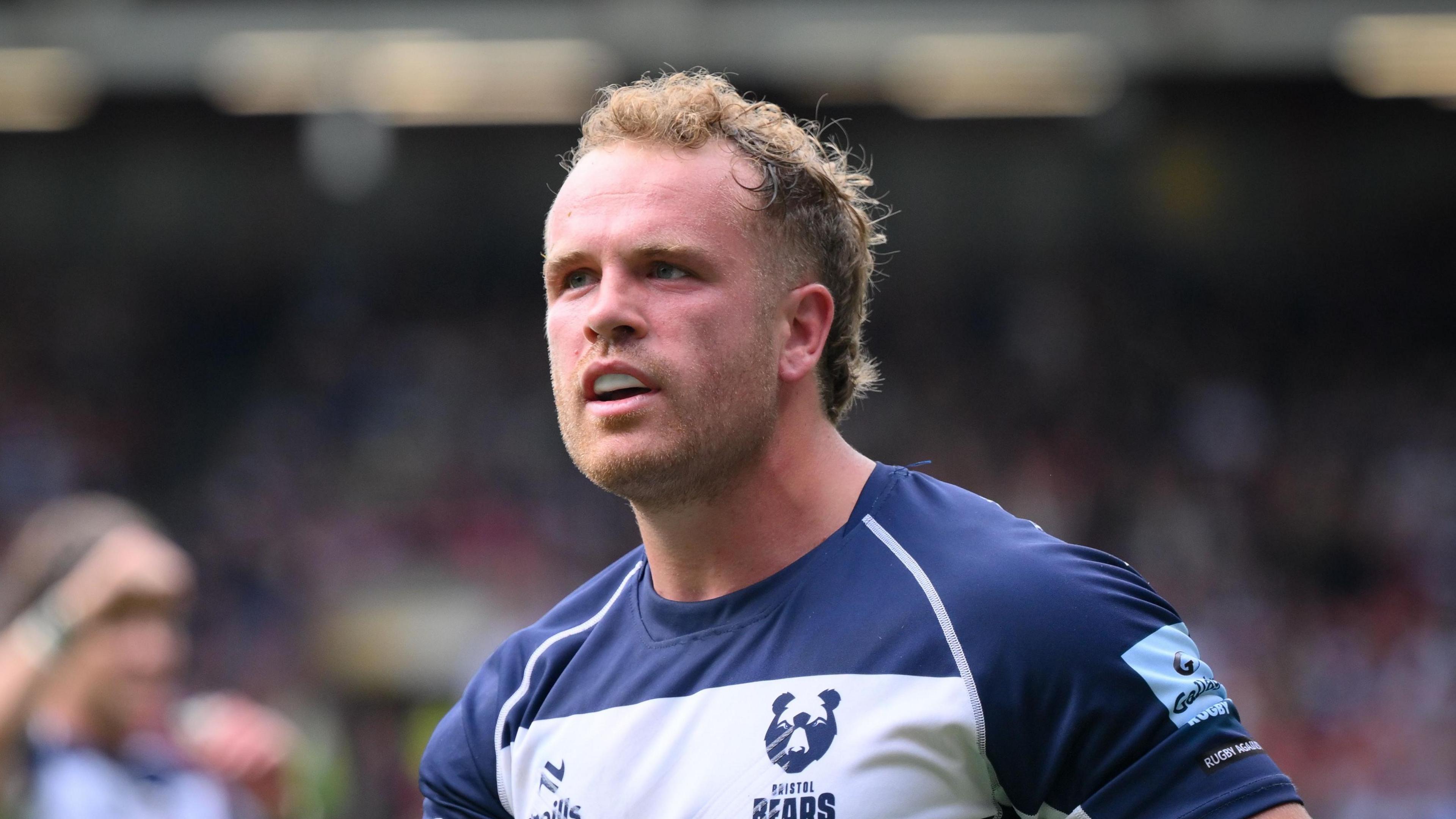 James Williams standing on the pitch during a match last season 