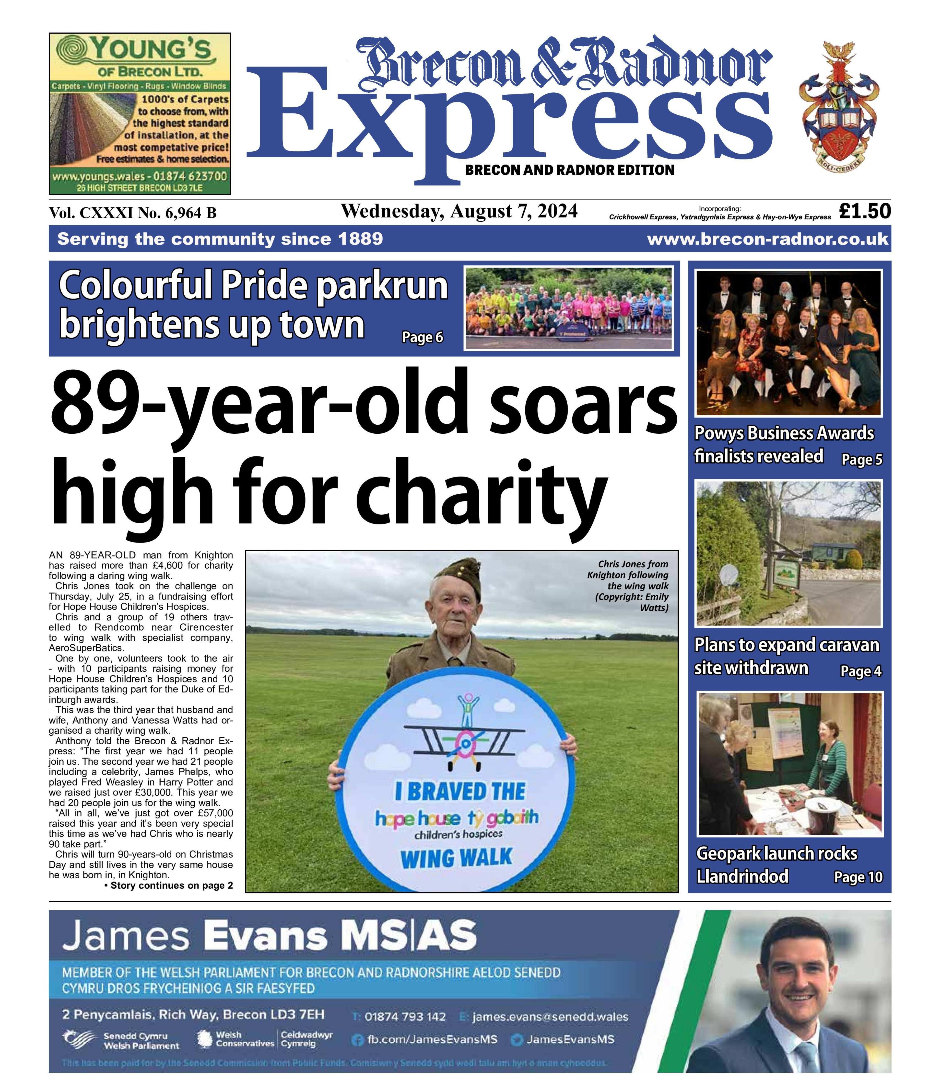 Brecon and Radnor Express front page