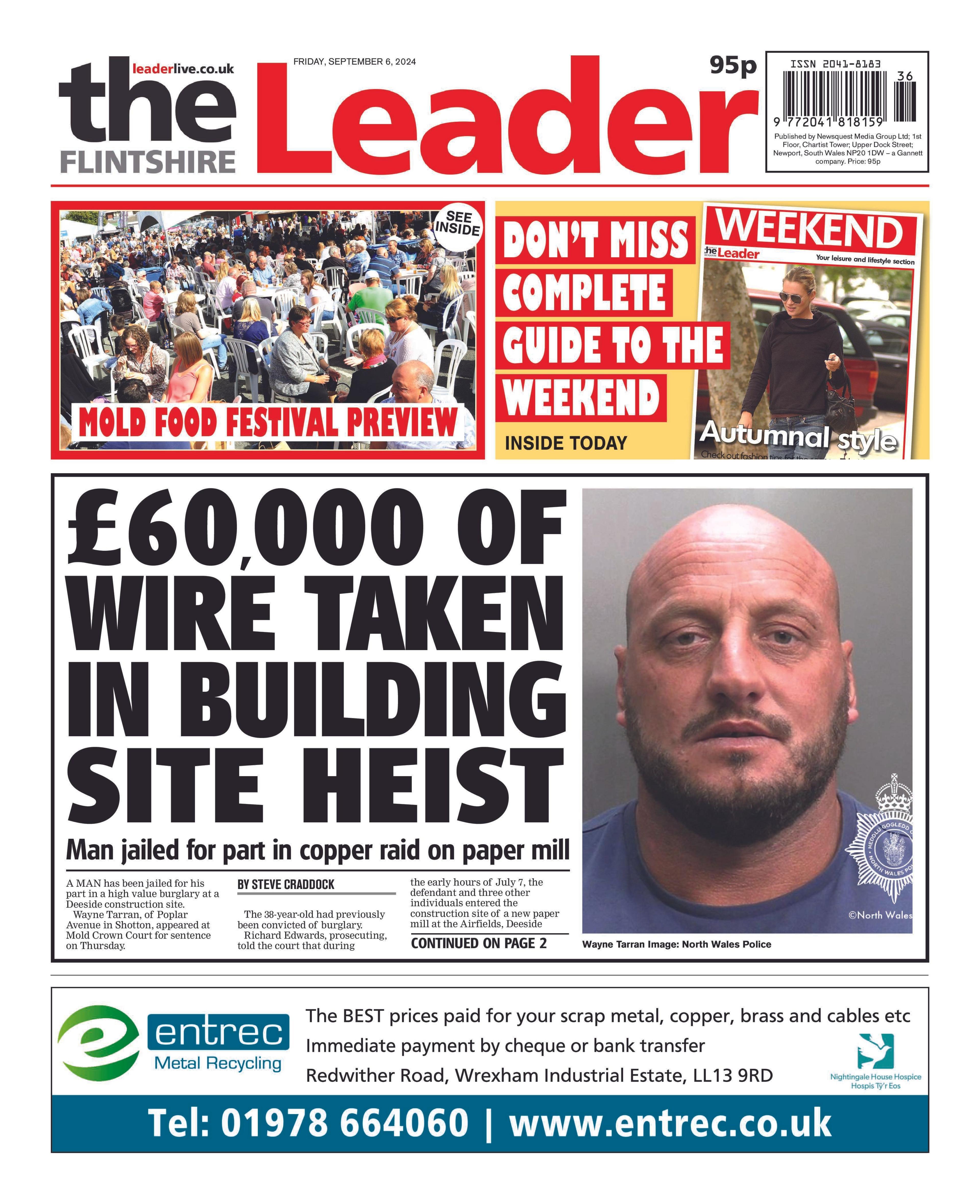 Front page of Flintshire Leader