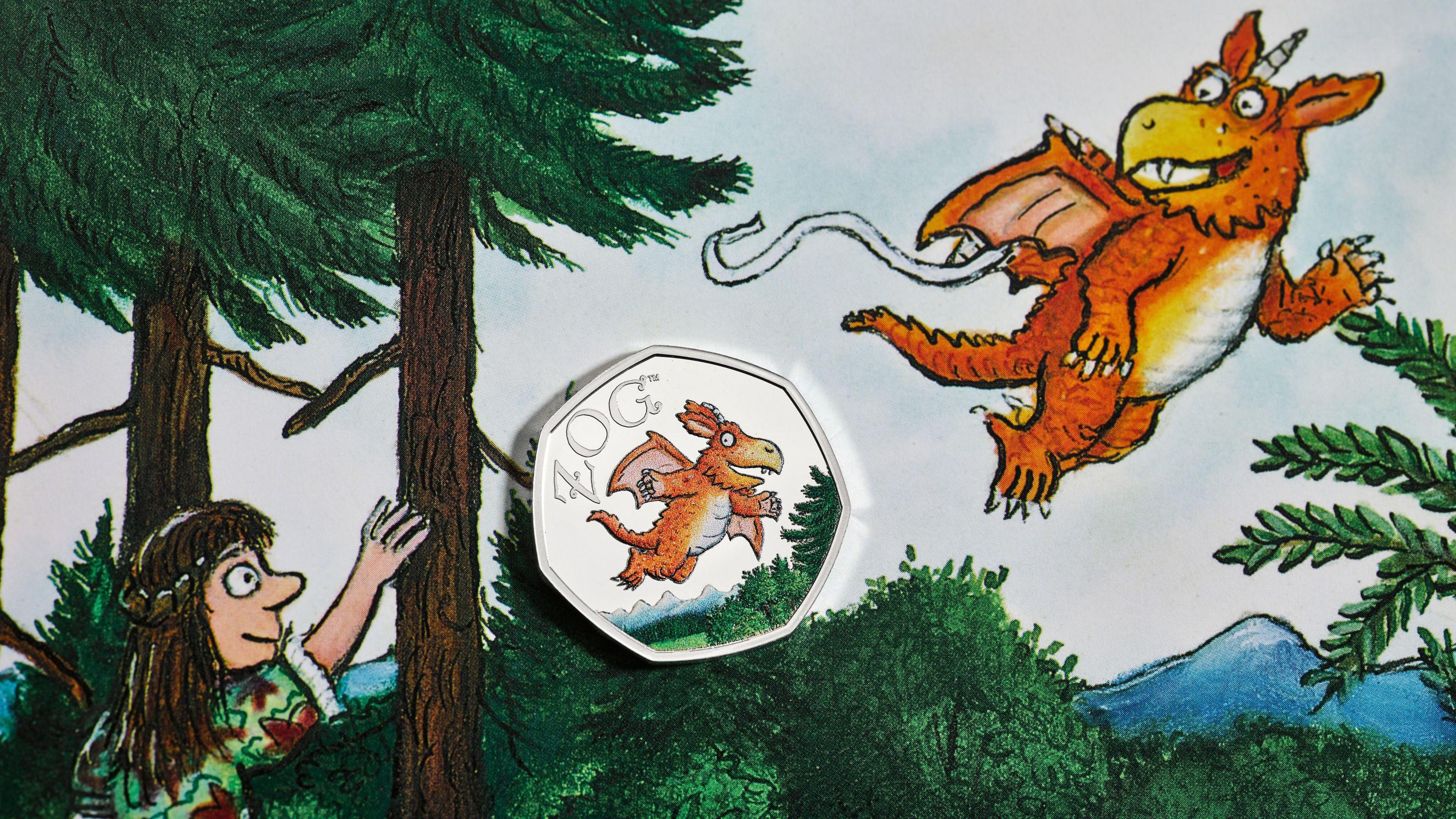 The new 50p coin with an illustration from Zog.