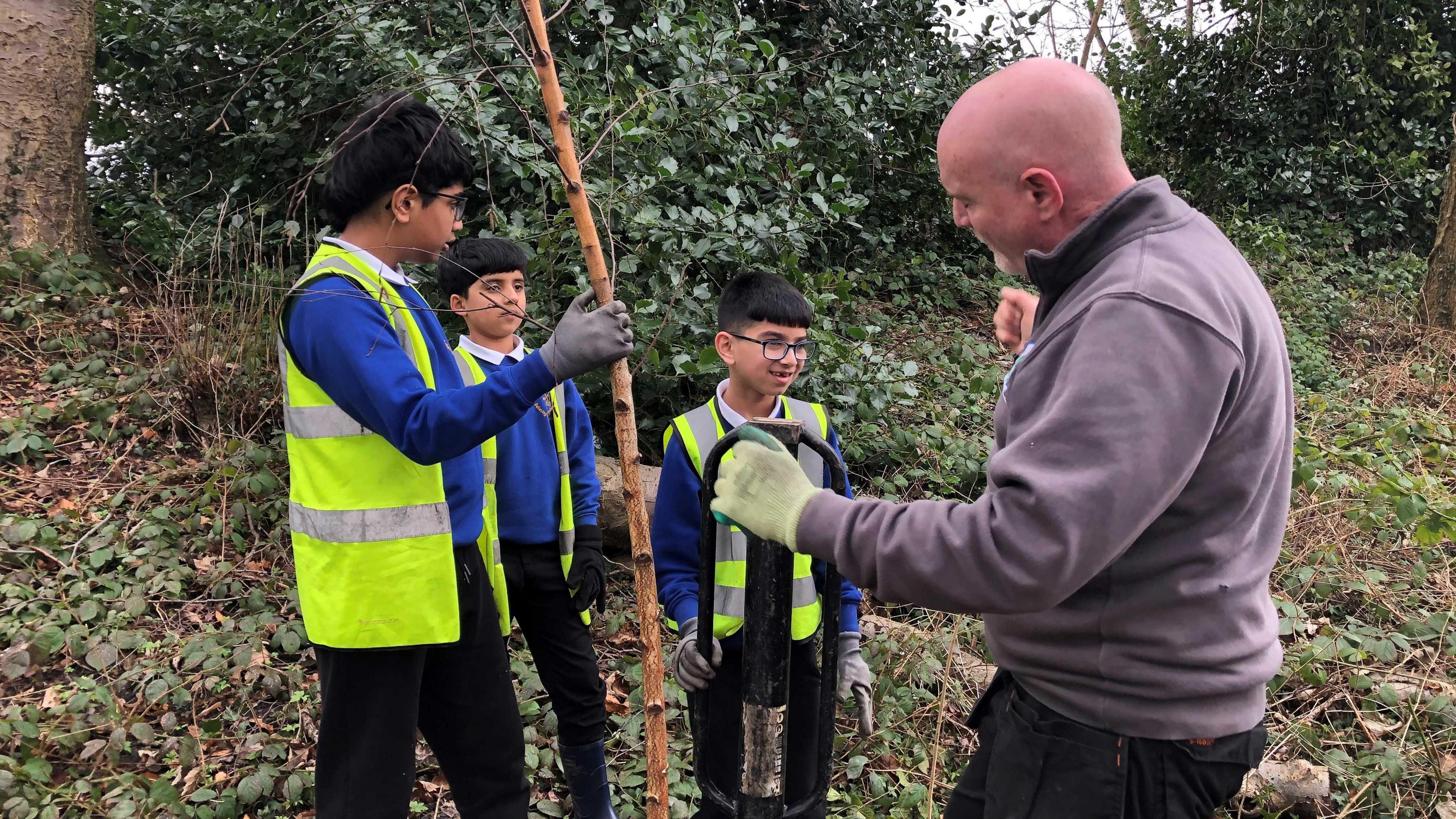 Fizaan, Isa and Abdul-Hadi receive instructions from Shaun O'Hare director of Yorgreen CIC