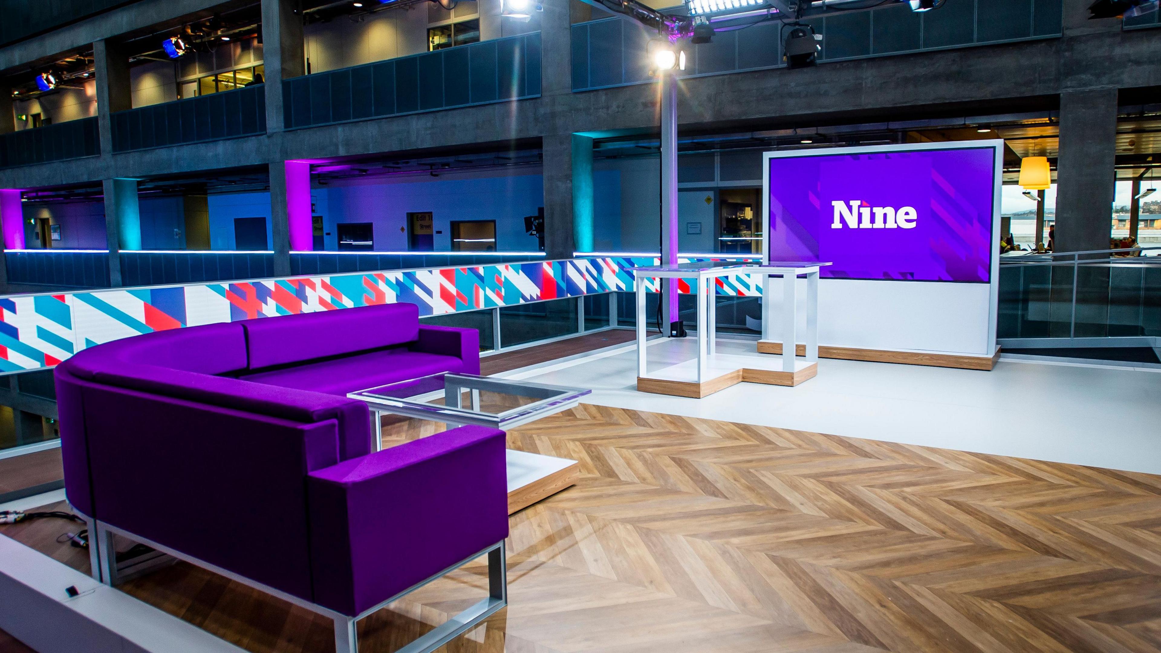 The studio of BBC Scotland programme The Nine