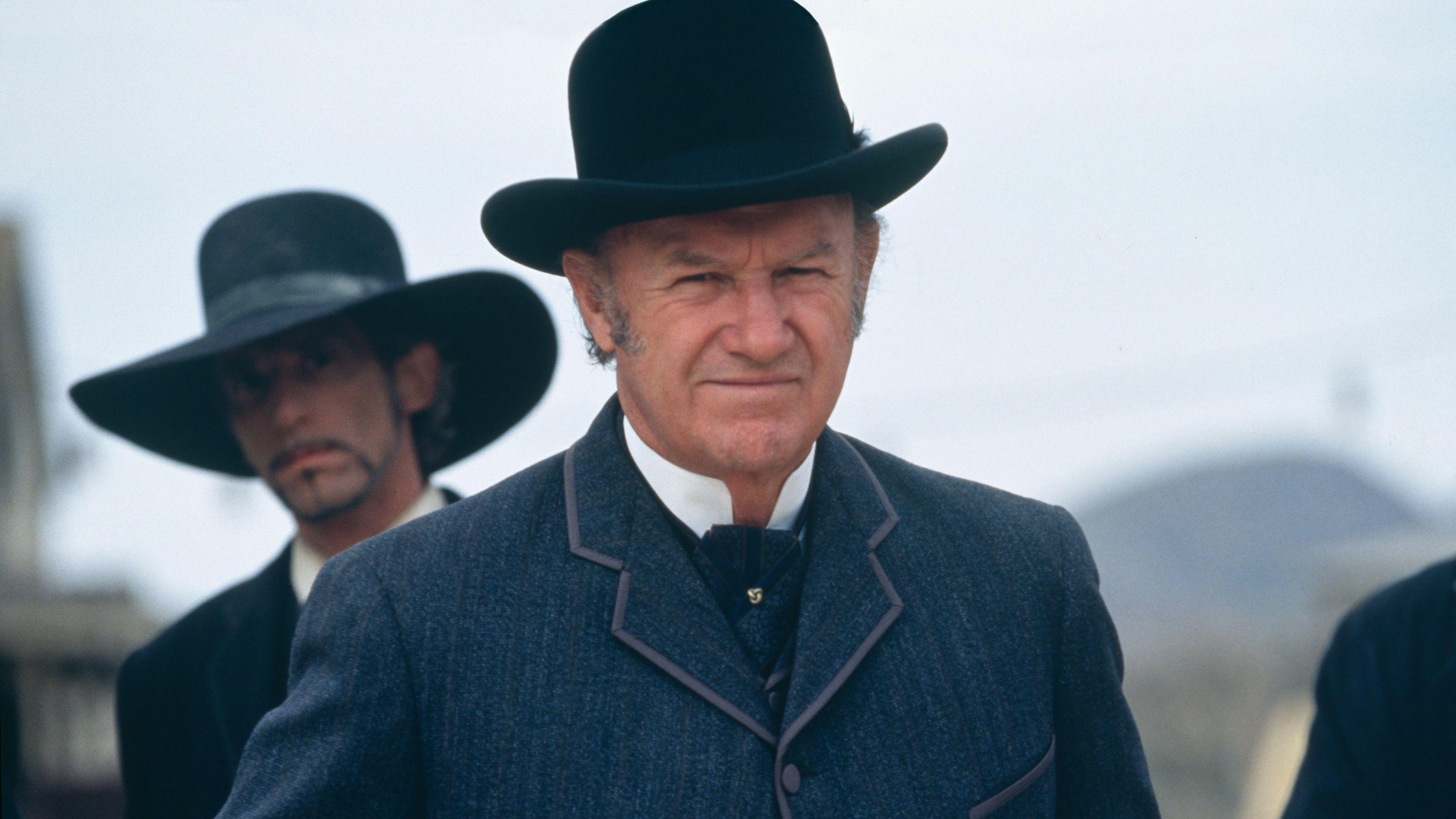 American actor Gene Hackman on the set of The Quick and the Dead directed by Sam Raimi.