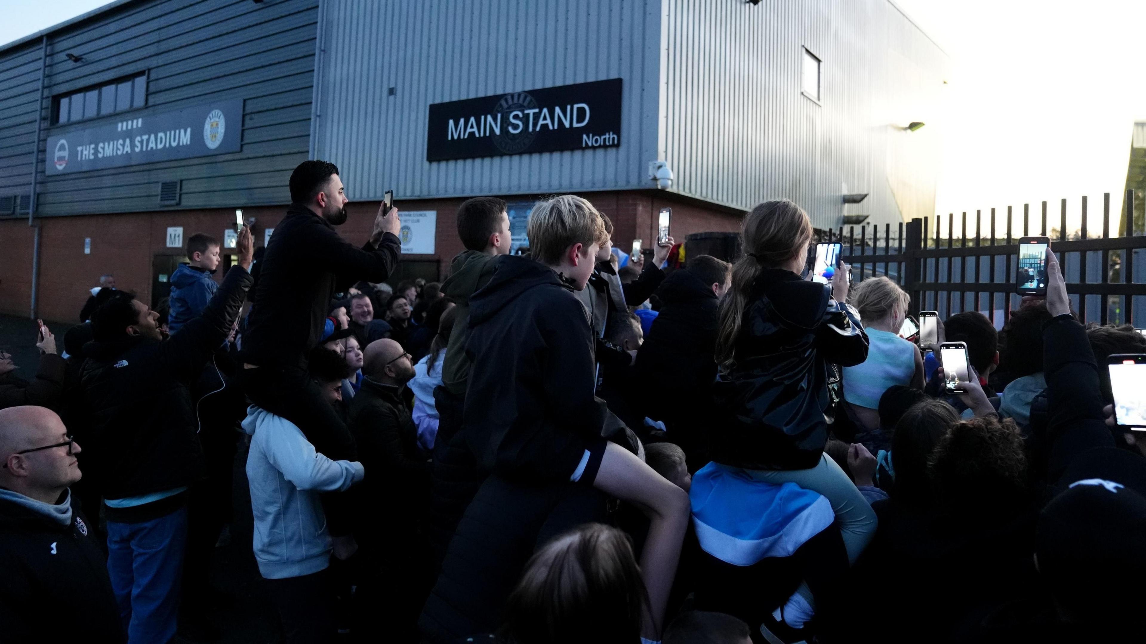 Fans outside St Mirren Stadium