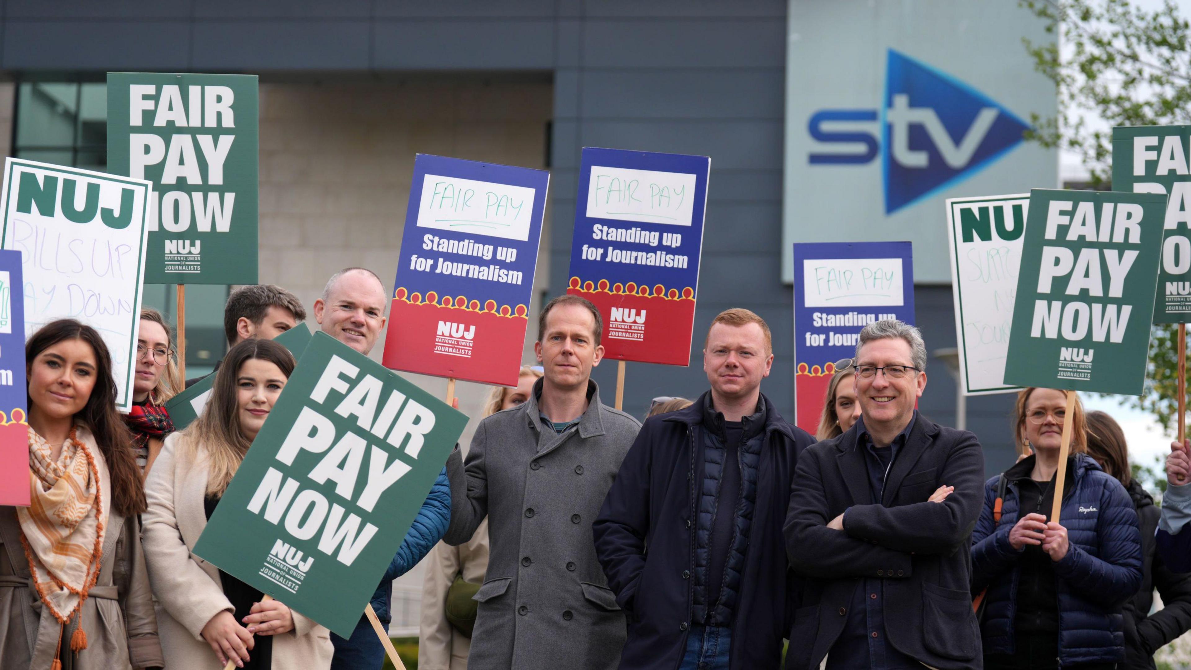 STV employee's picket outside the Glasgow studio