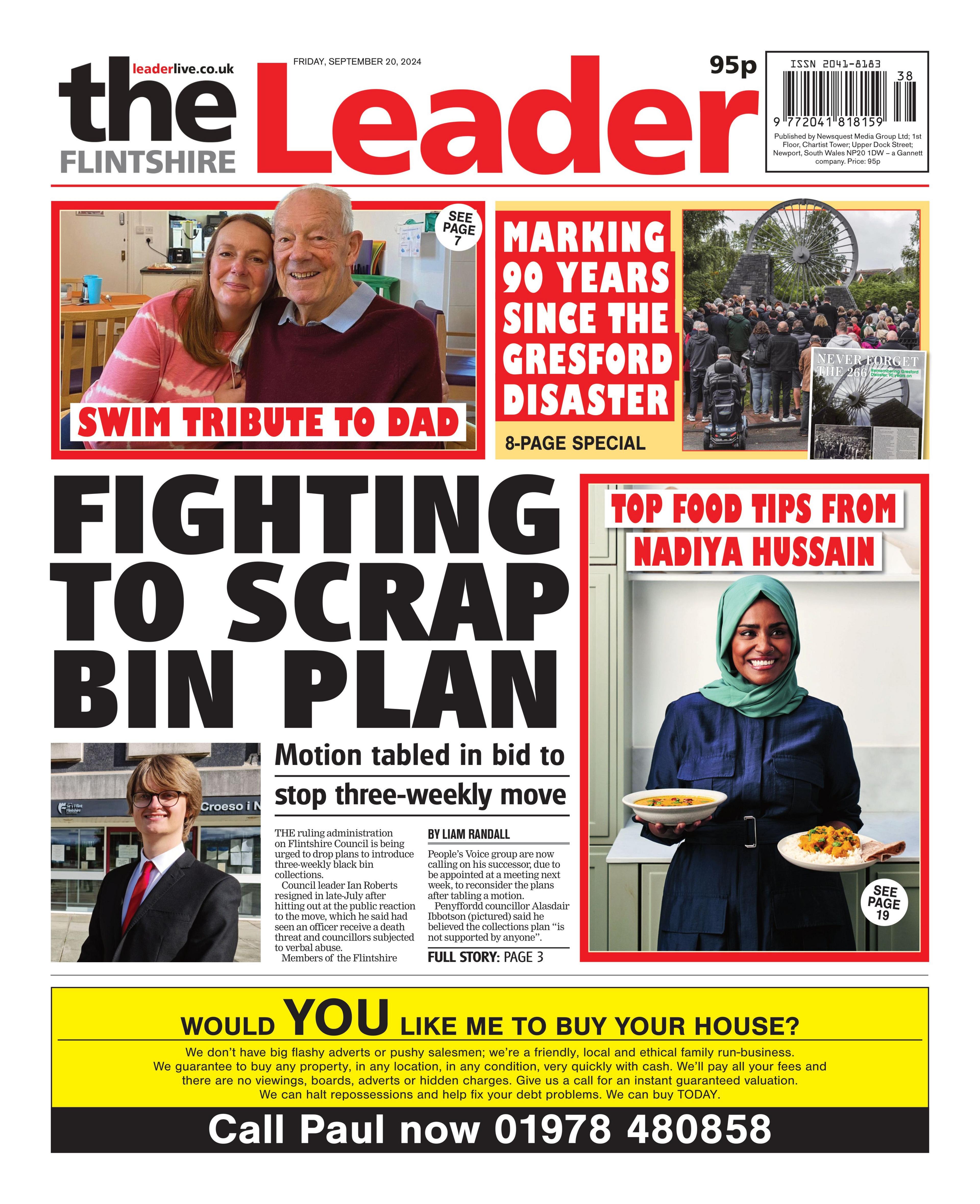 Front page of Flintshire Leader