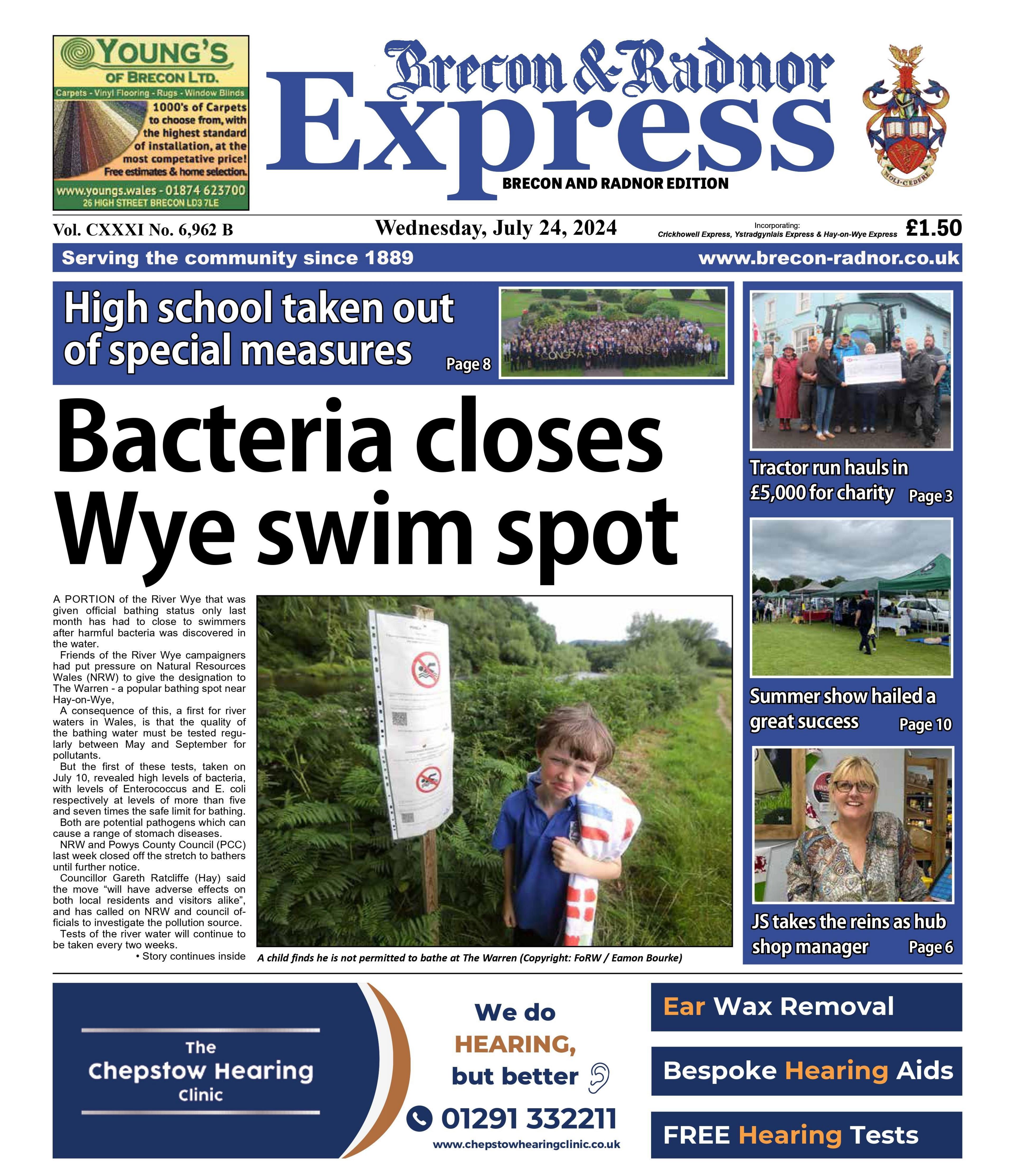 The Brecon and Radnor Express front page