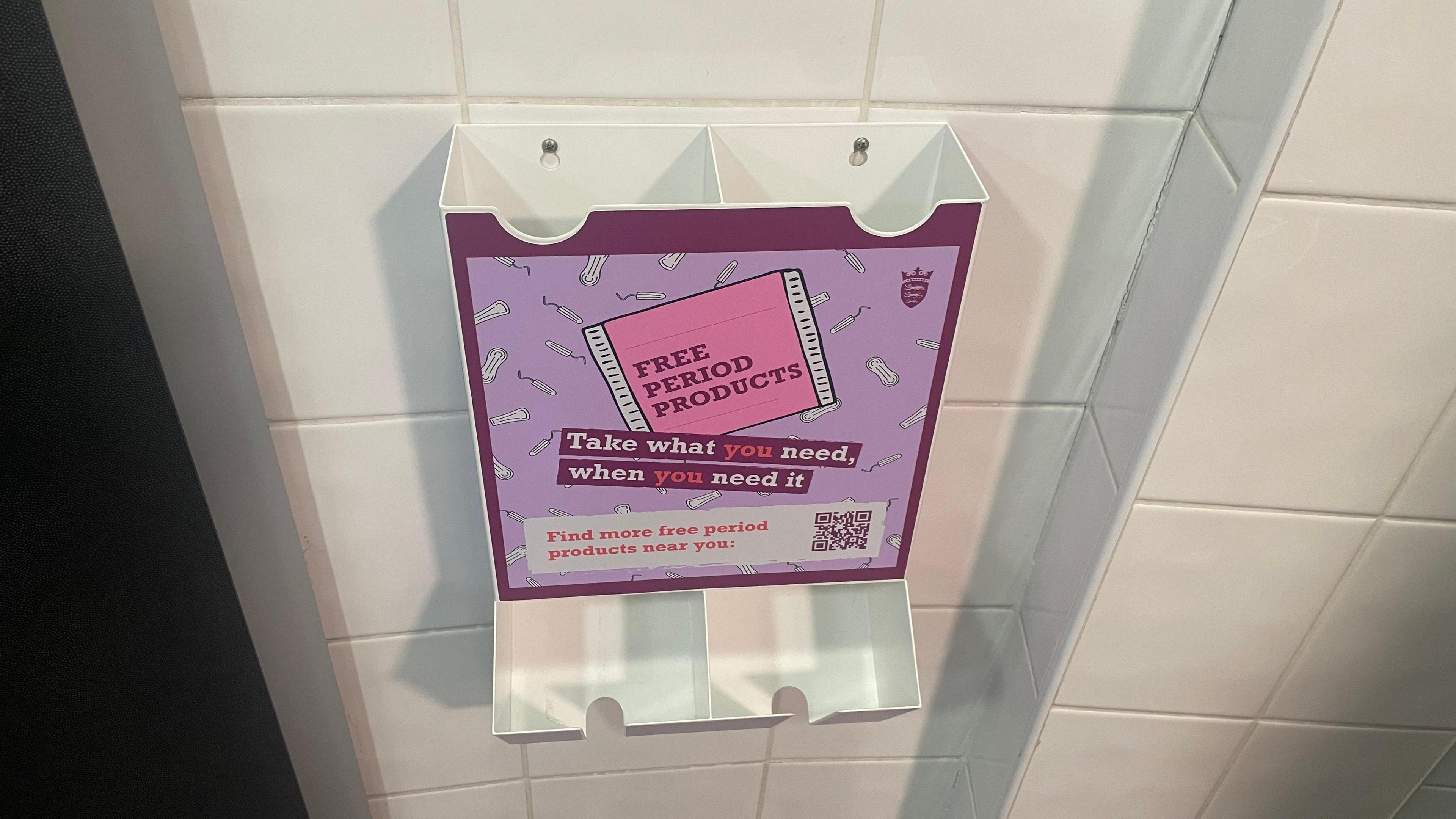 Empty period product dispenser Jersey toilet