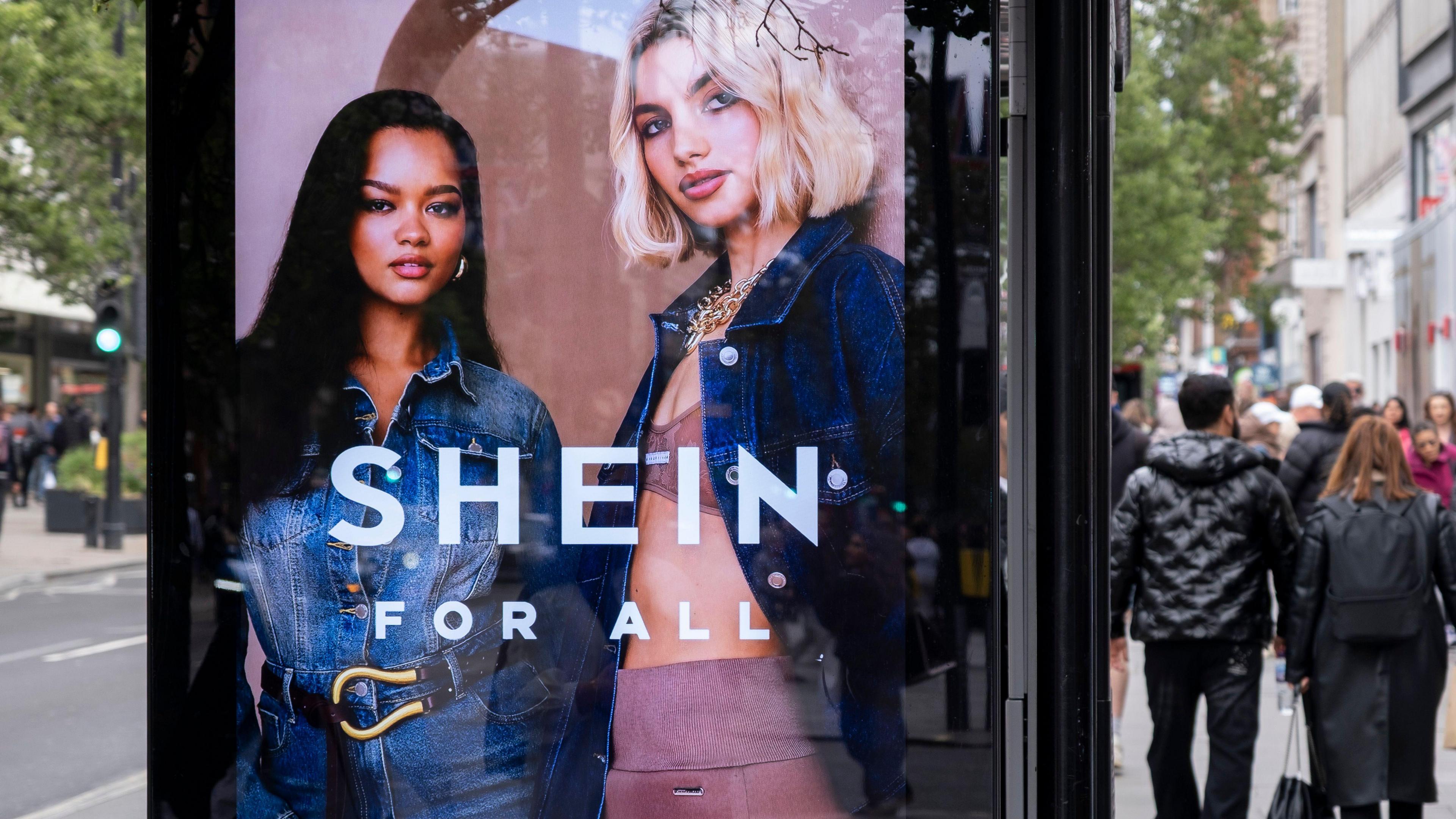 Bus stop advertising for Chinese fashion company Shein