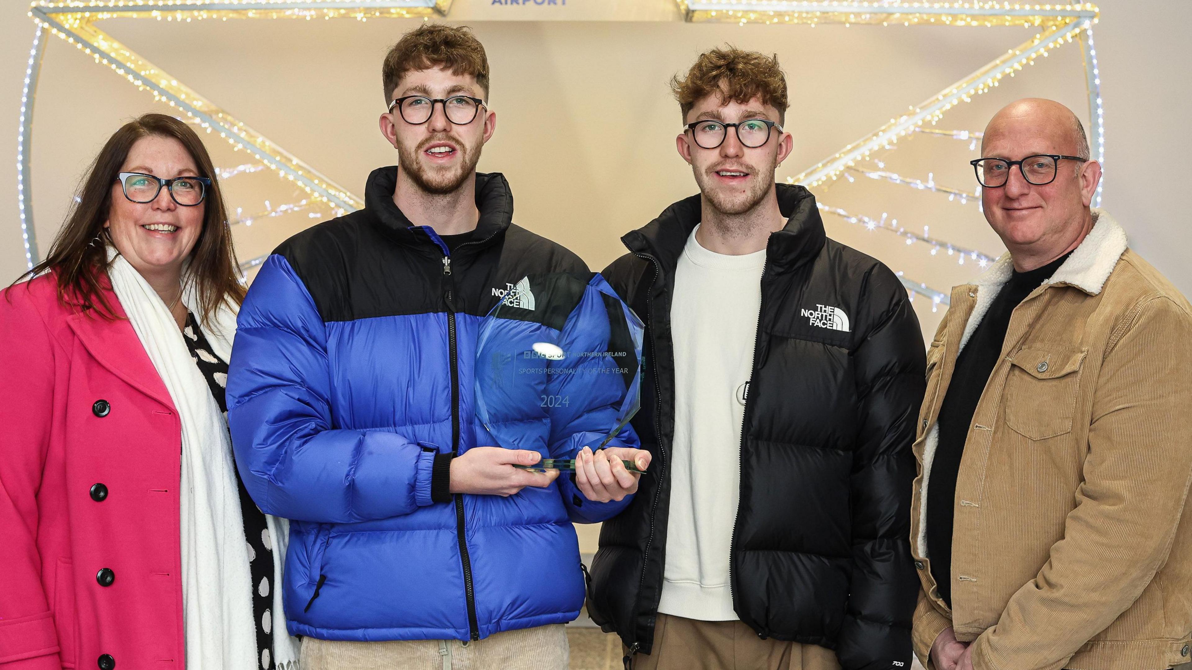 Rachel Wiffen, Daniel Wiffen, Nathan Wiffen and Jonathan Wiffen with the BBC Northern Ireland Sports Personality of the Year