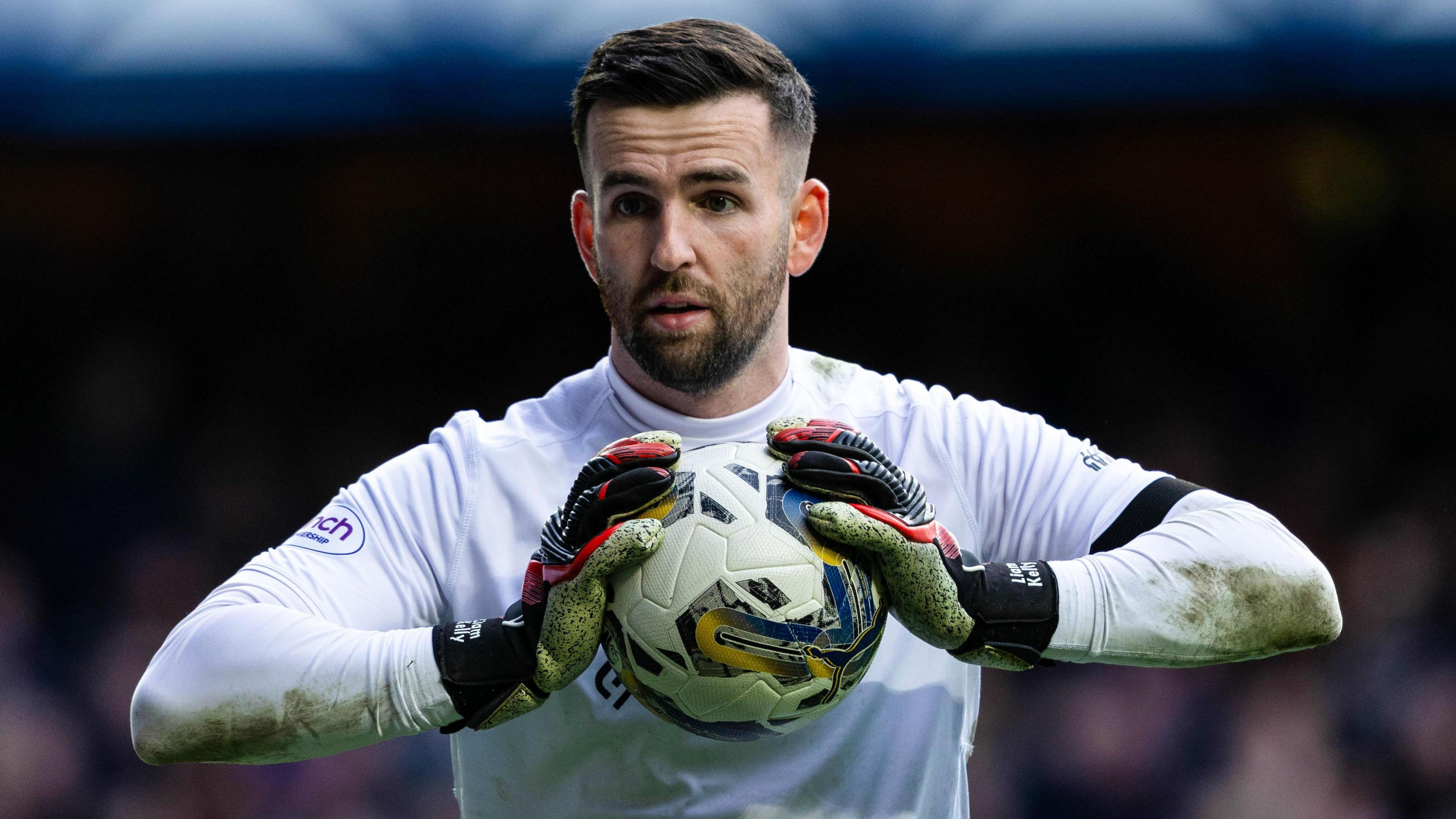 Motherwell's Liam Kelly during a cinch Premiership match between Rangers and Motherwell at Ibrox Stadium, on March 02, 2024, in Glasgow, Scotland