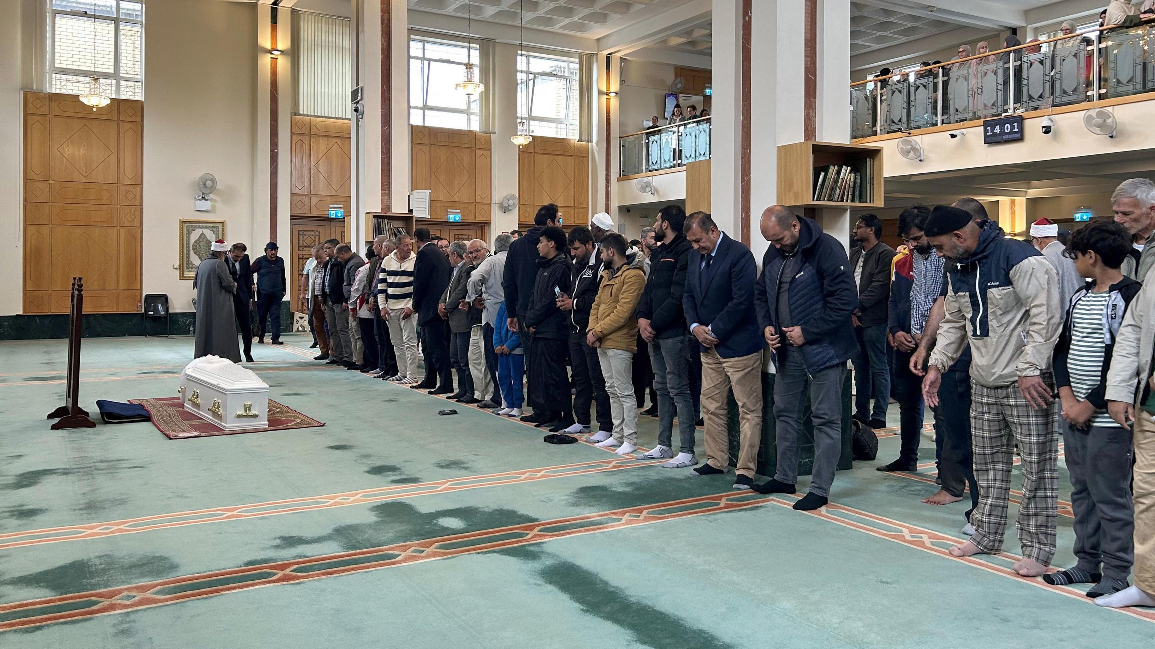 A prayer service for Dvala Mohamed at the Islamic Cultural Centre in Dublin