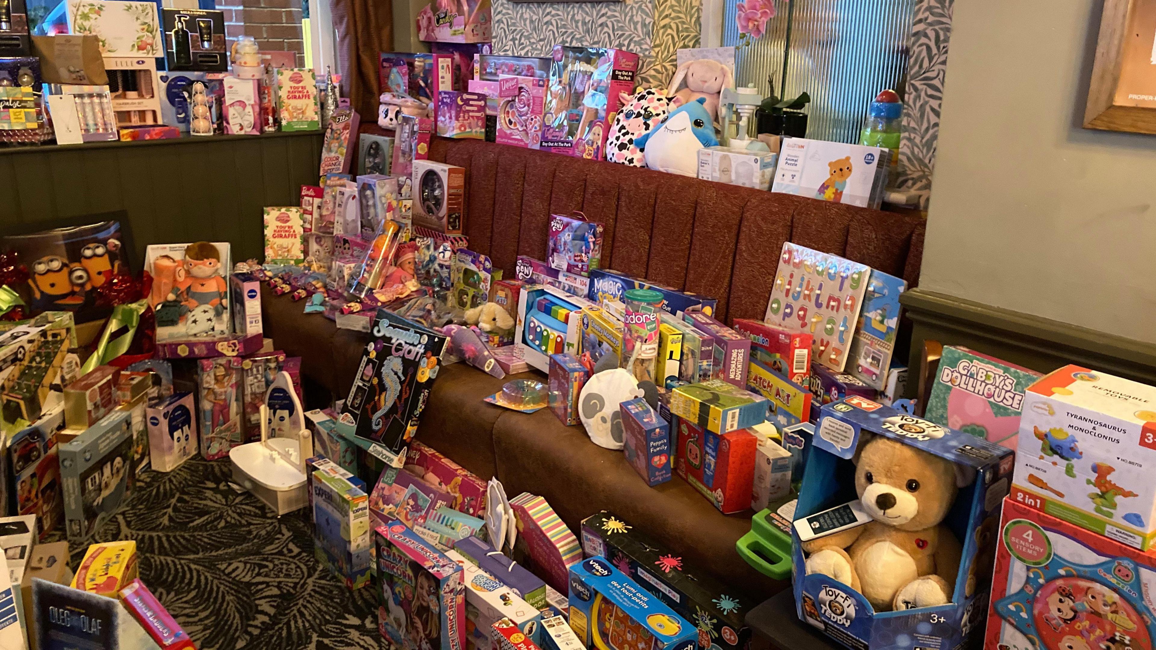 A room full of gifts