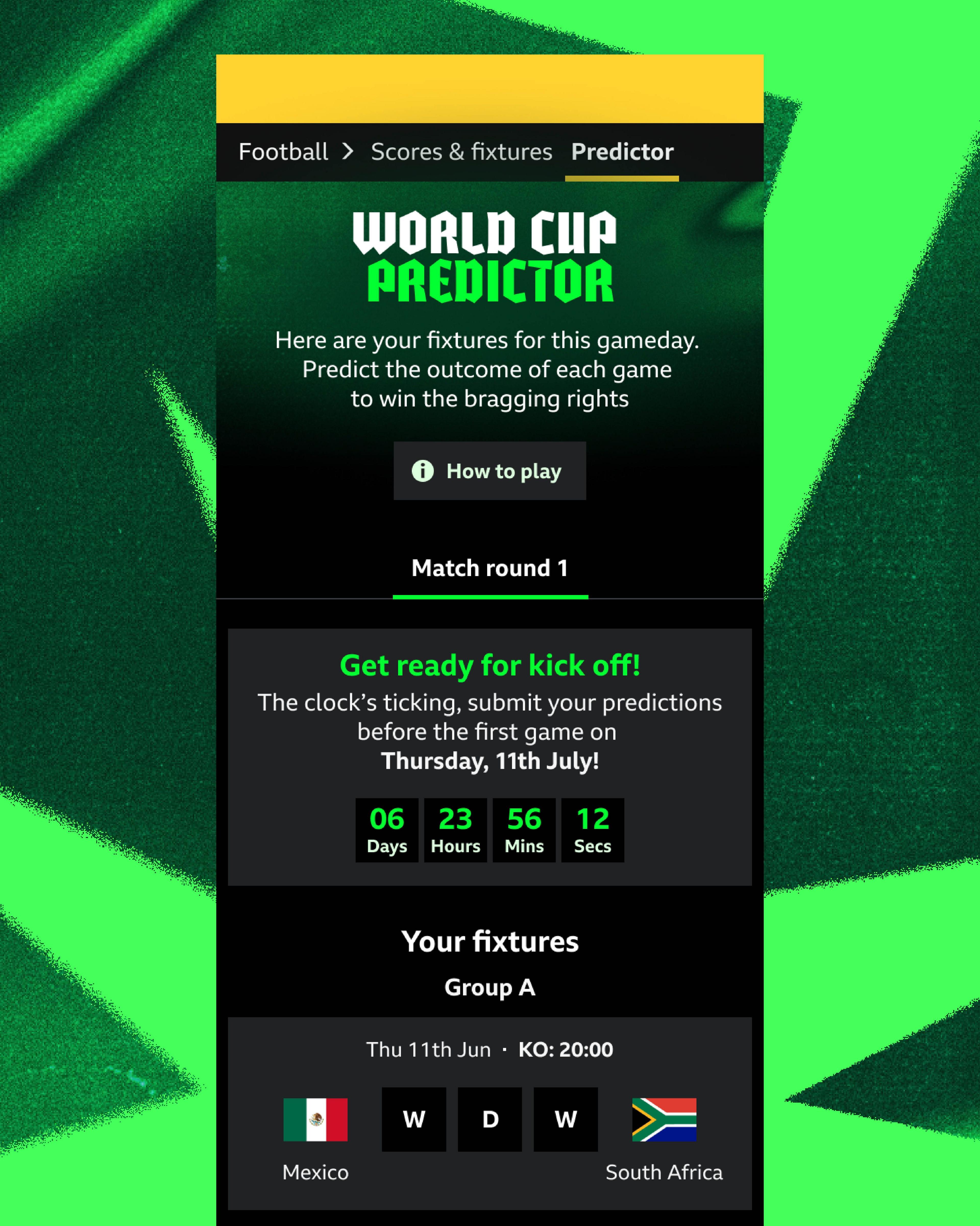 A picture of the World Cup predictor