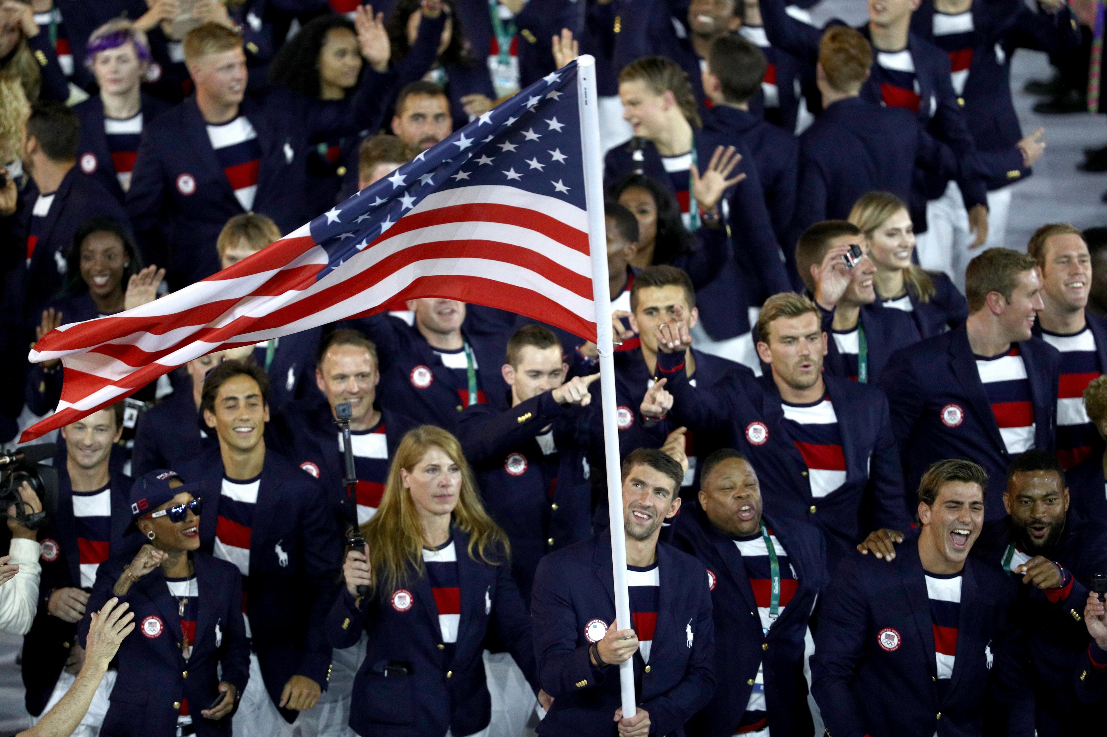 US Olympic team at the Rio opening ceremonies