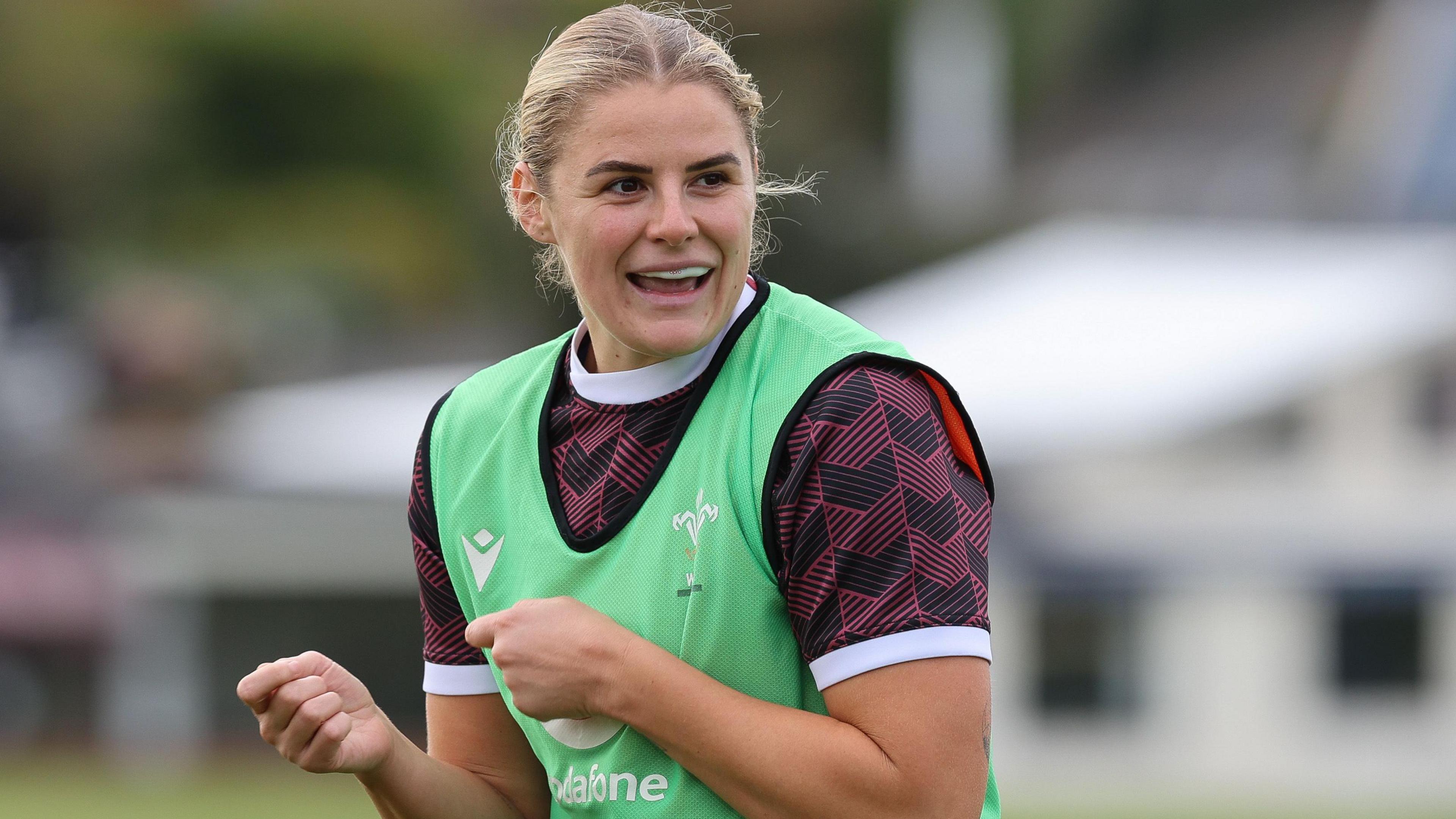 Carys Williams Morris in Wales training 