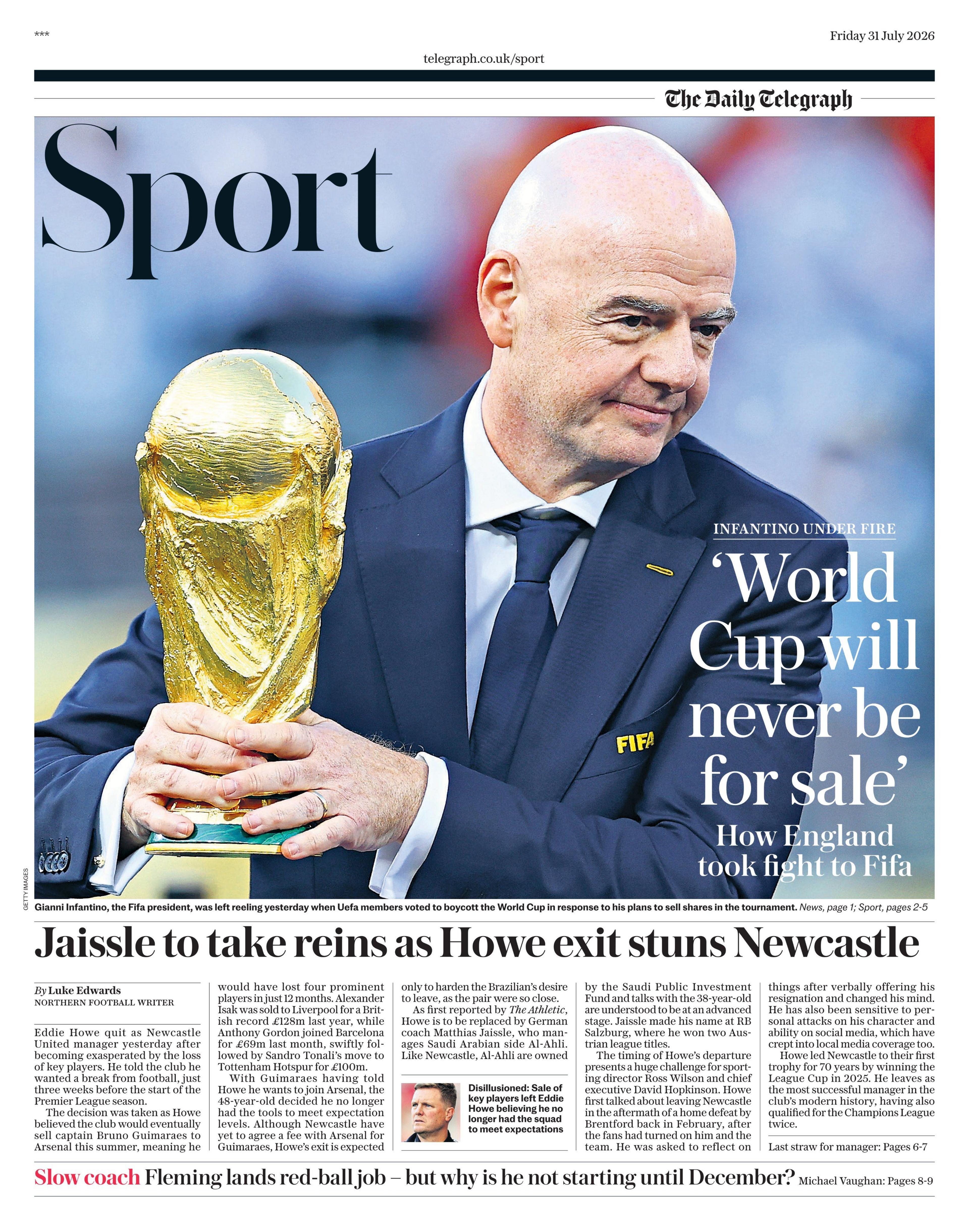 Daily Telegraph back page
