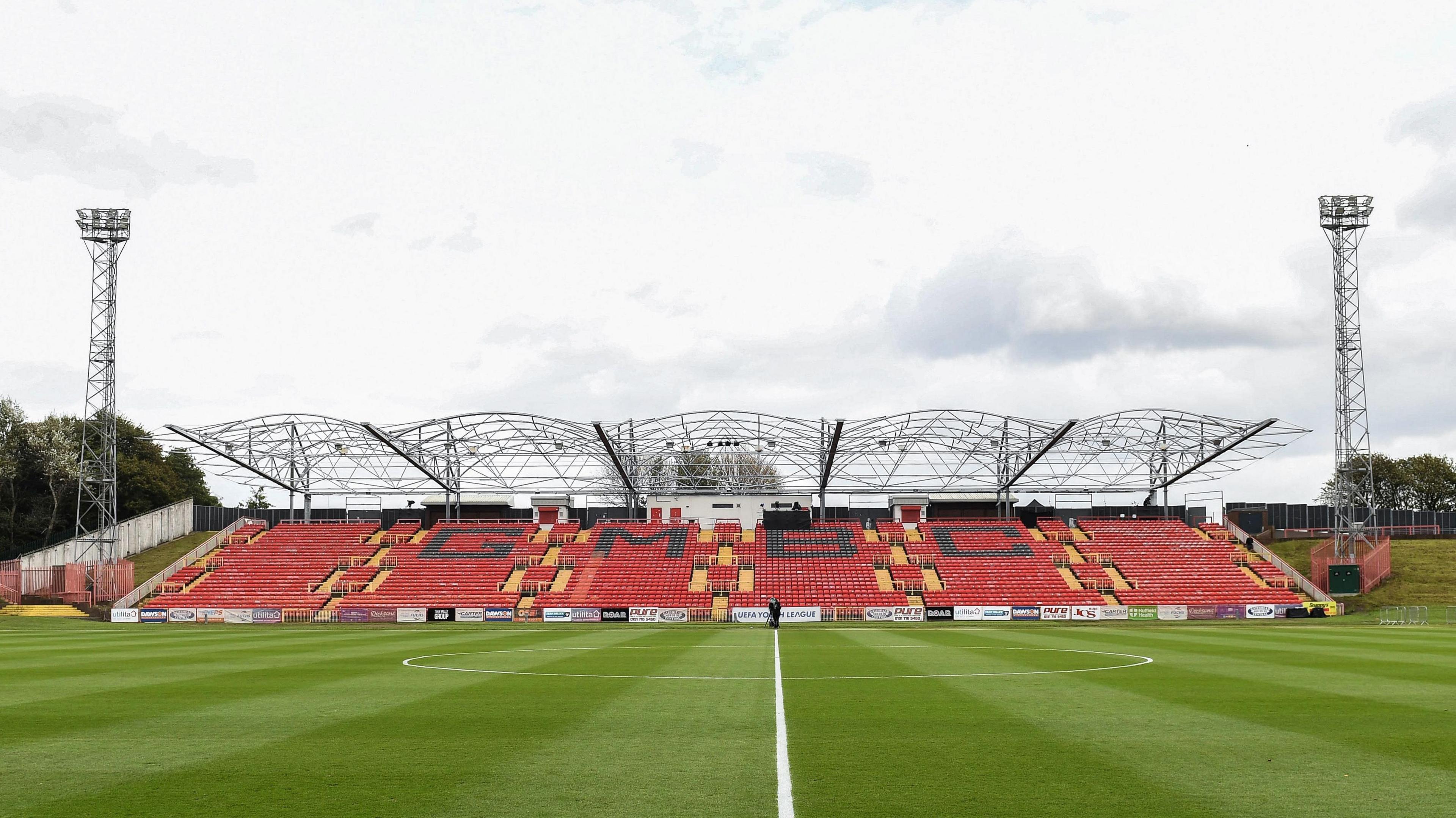 A view of one of the stands at Gateshead International Stadium