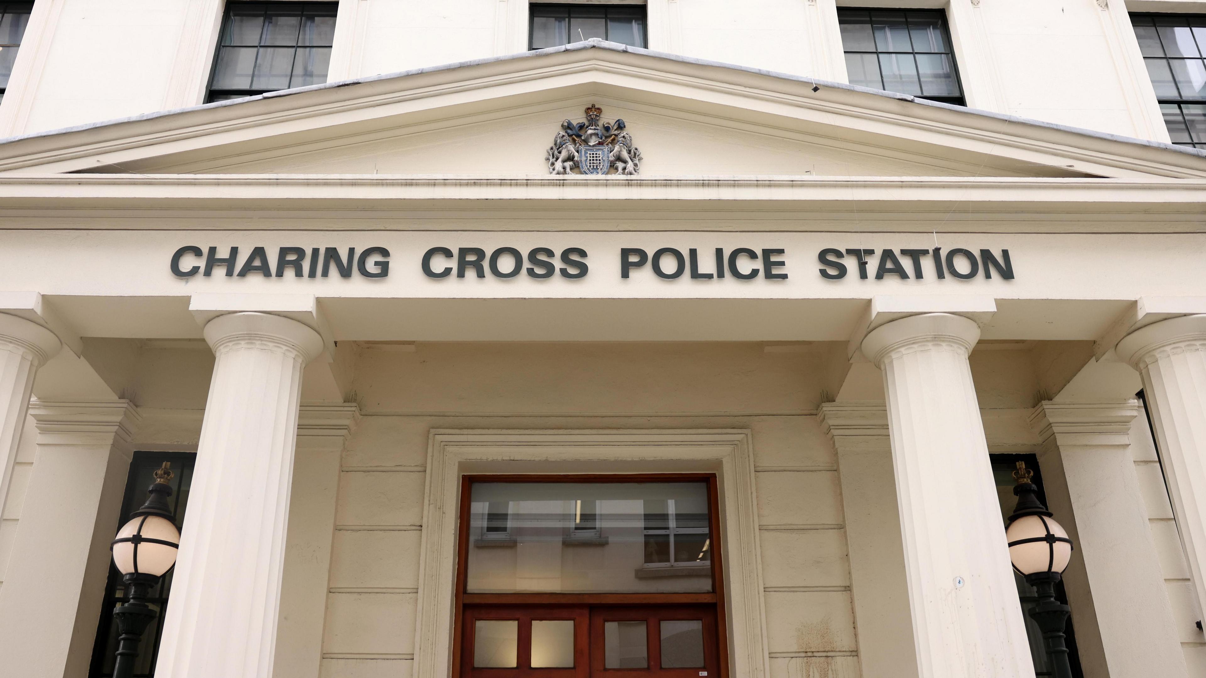 The main entrance of Charing Cross police station in central London.