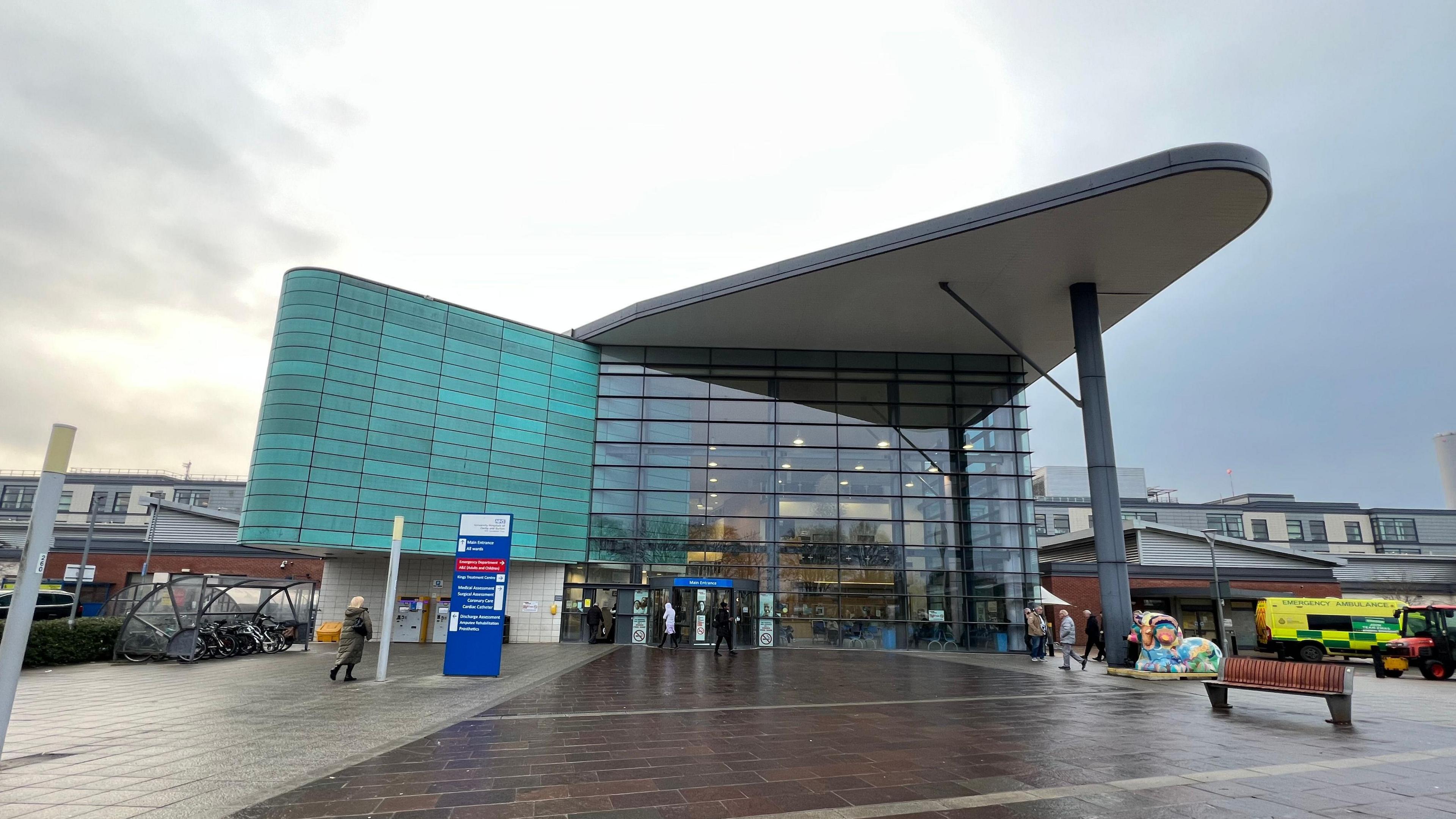 Outside view of the Royal Derby Hospital