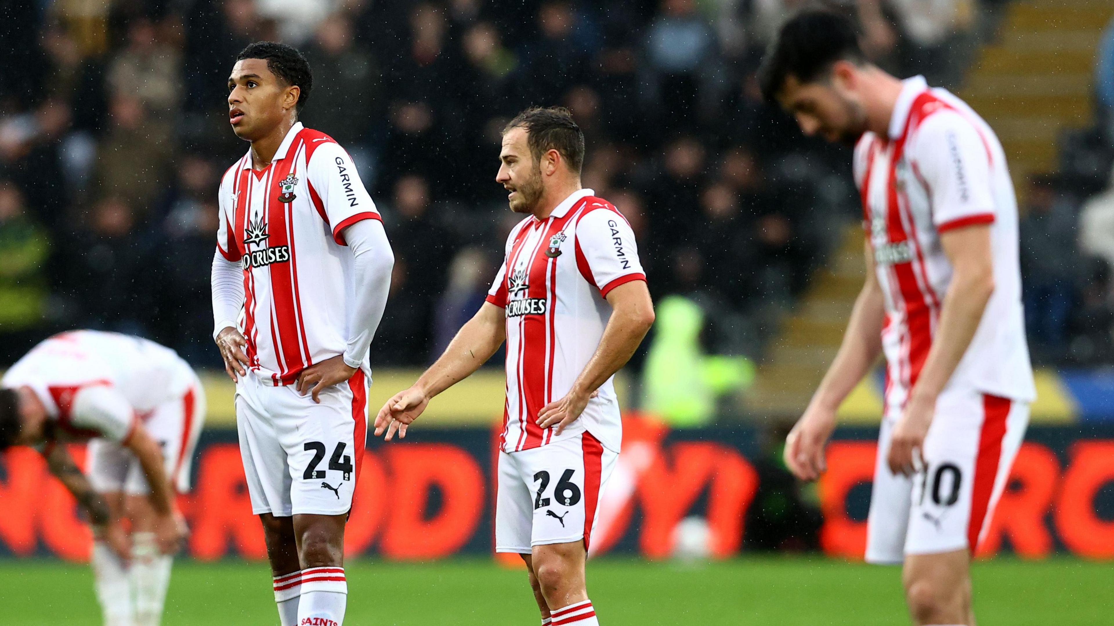 Dejected Southampton players