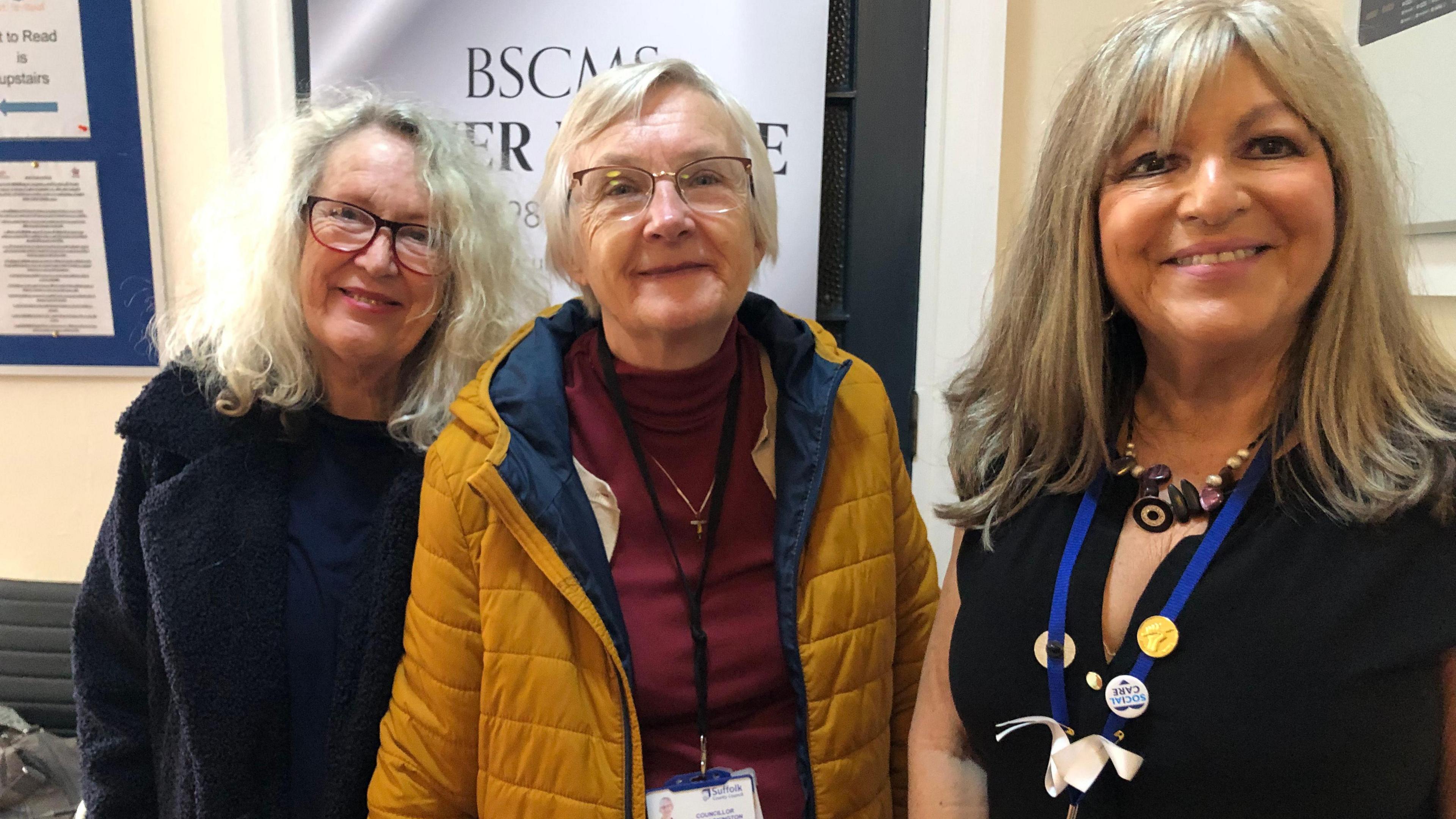 Carol Jones, Inga Lockington and Nadia Cenci stand together.