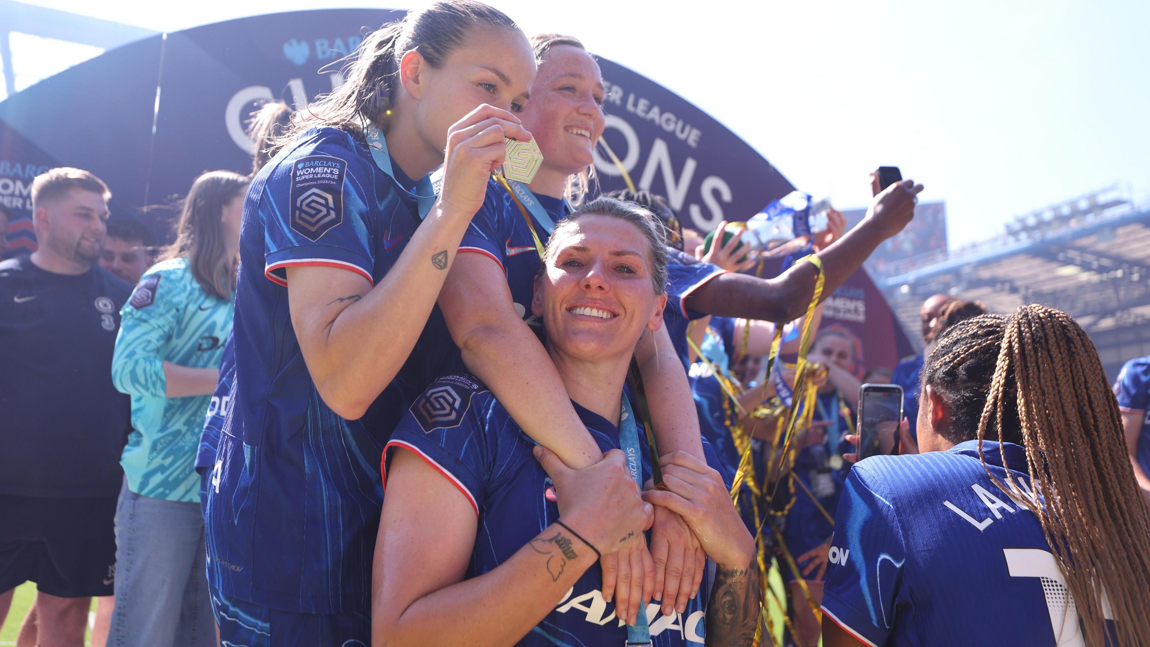 Chelsea captain Millie Bright celebrates