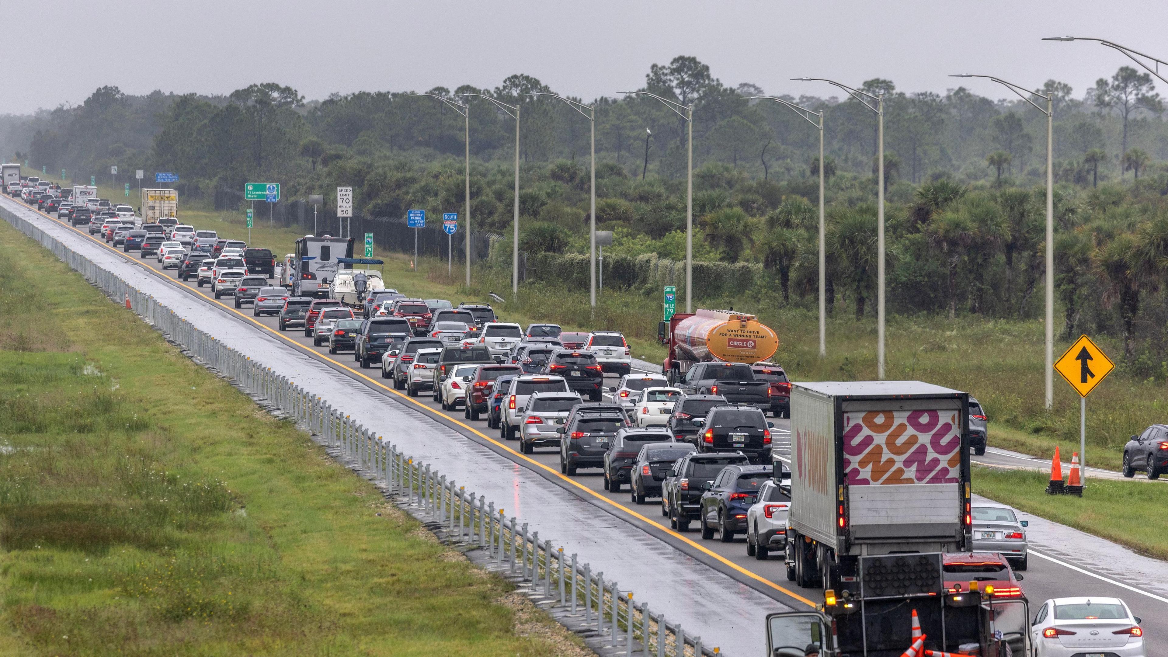 Queue of cars on motorway