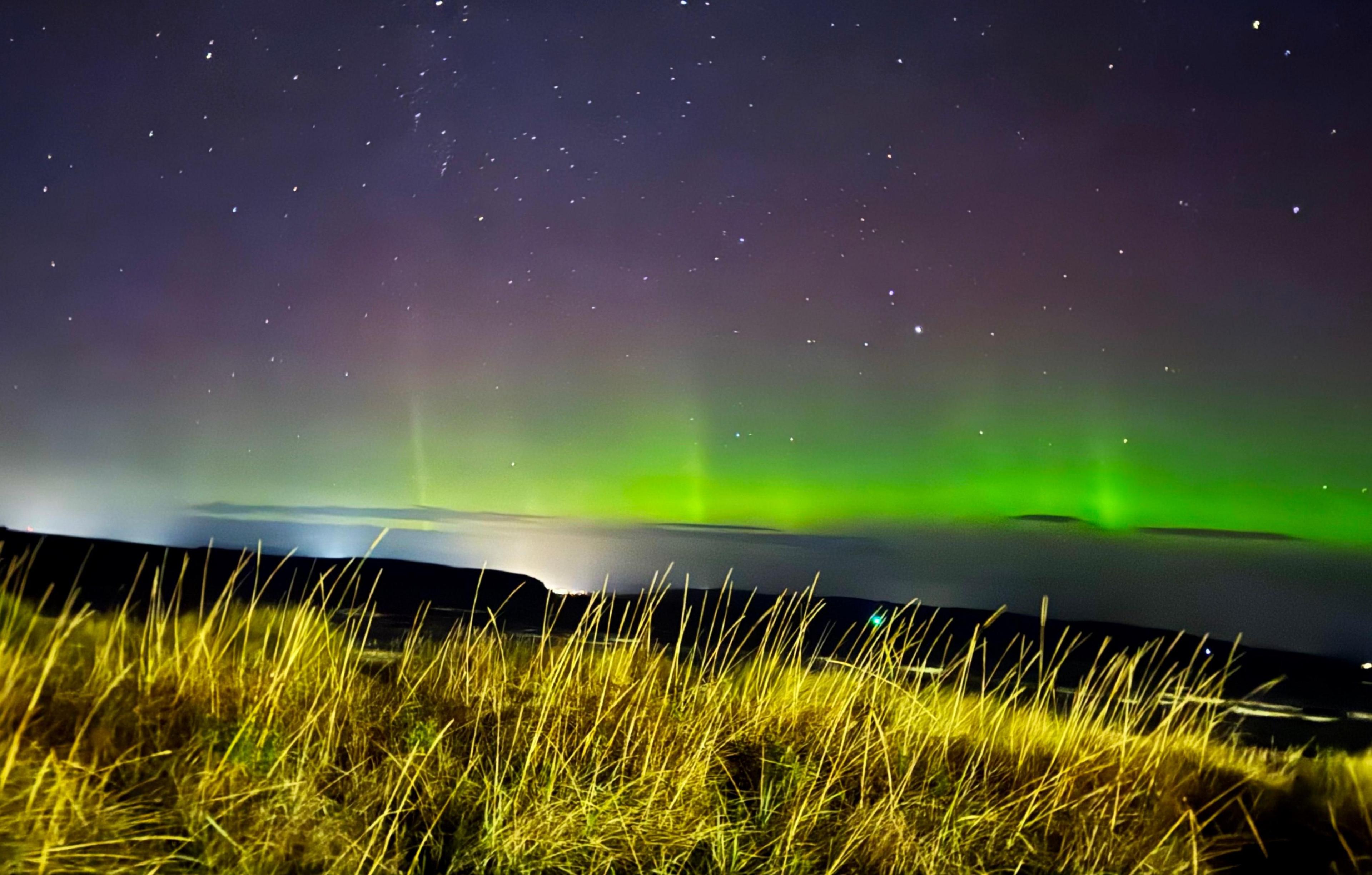 The aurora was captured over Nairn in the Highlands