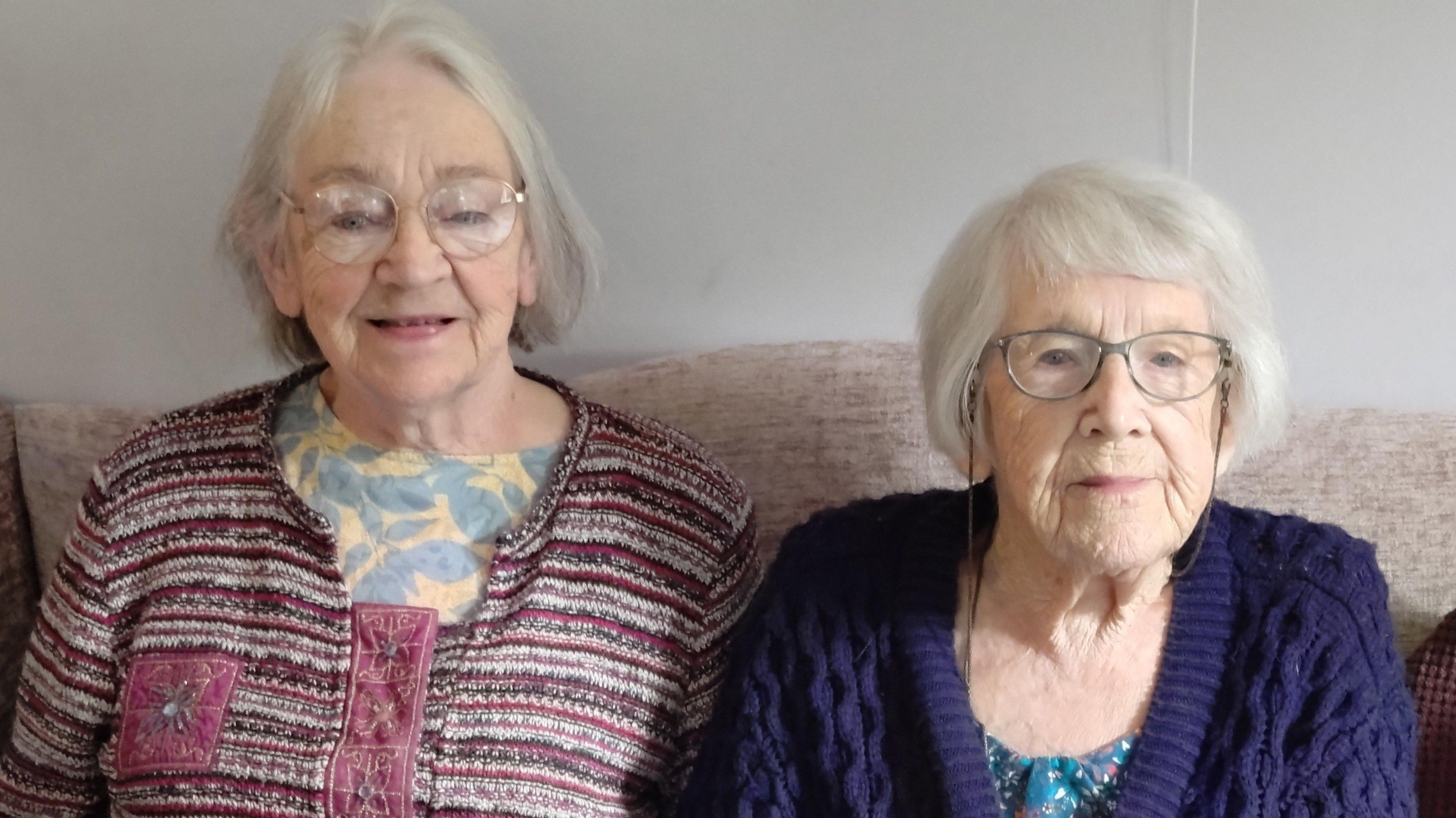 Millie Gould with her sister Hilda who used to be in the Hawthorns with Millie