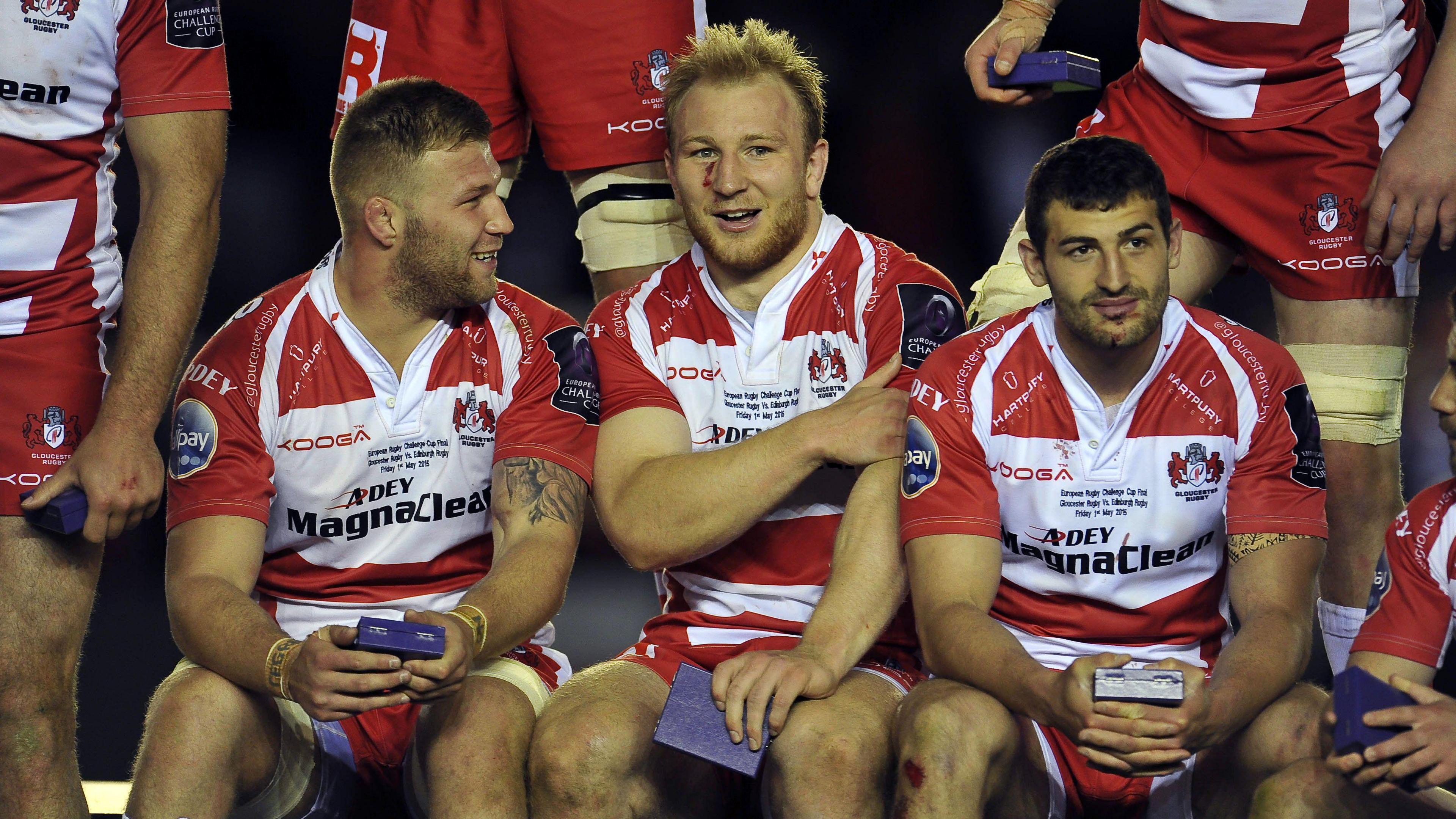 Jonny May and fellow Gloucester players