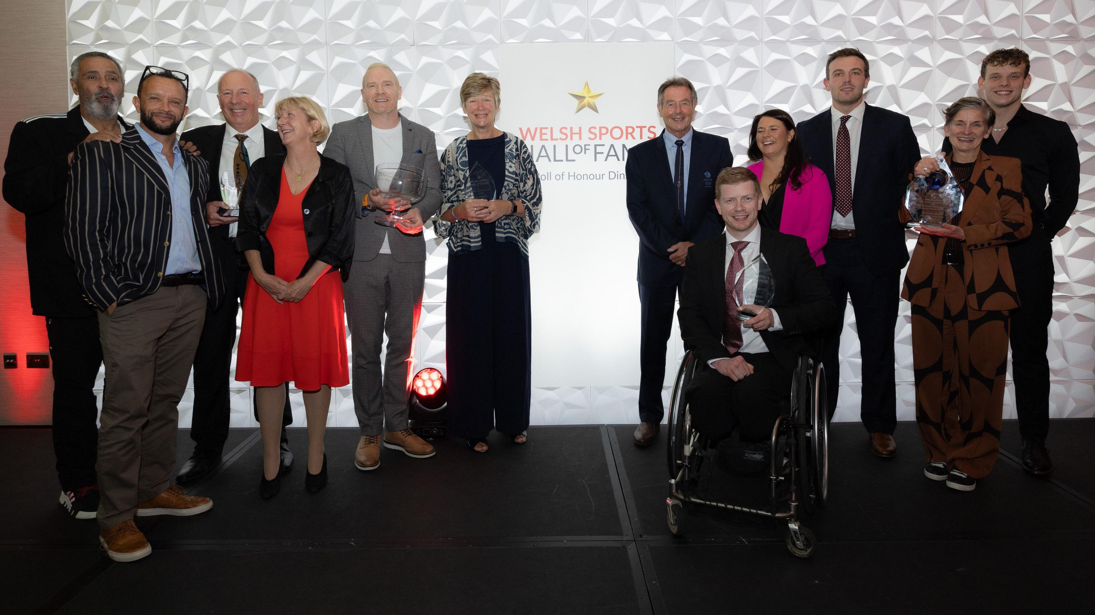 Welsh Sports Hall of Fame inductees at the roll of honour ceremony