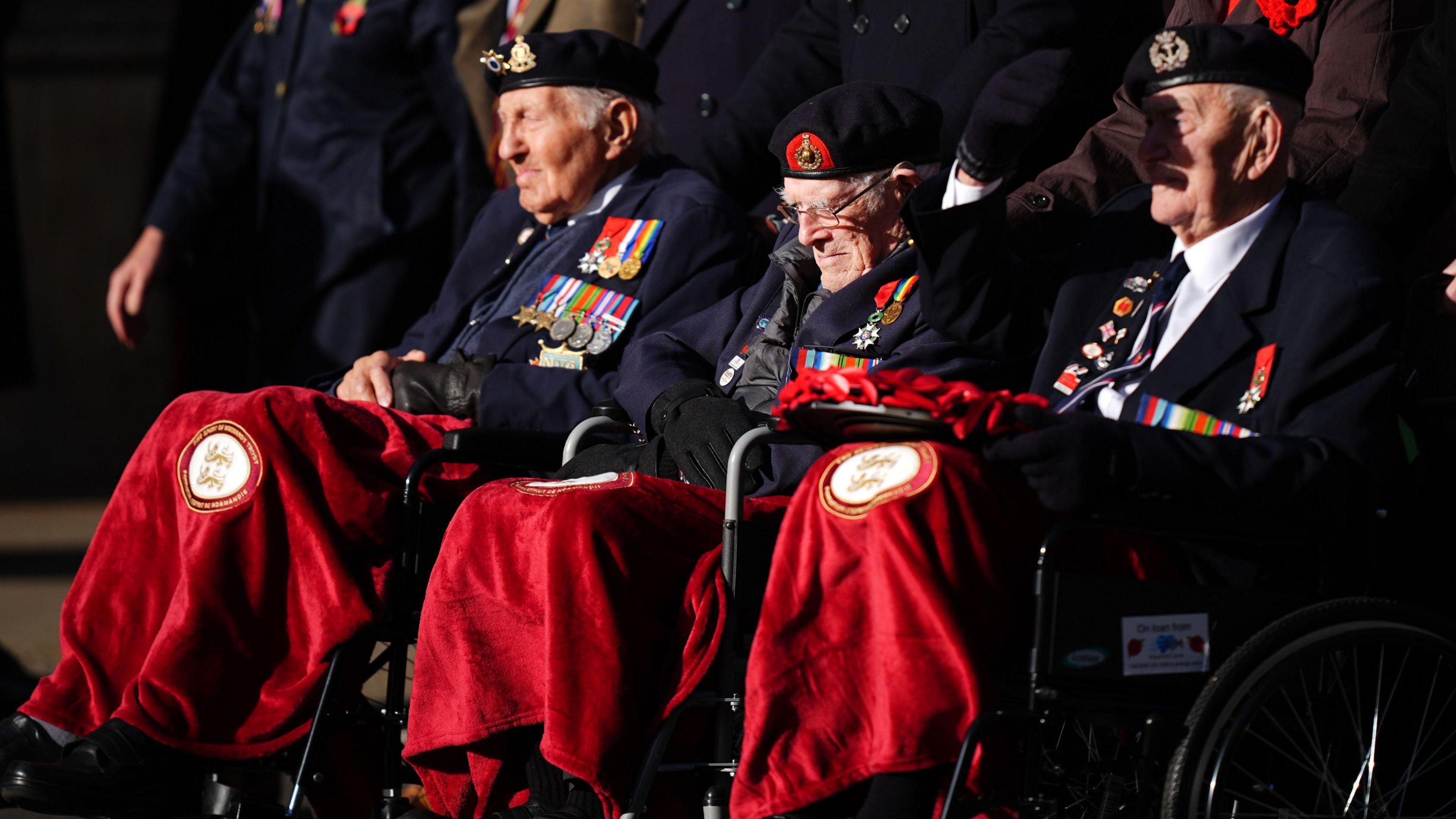 Veterans of the Second World War at the Remembrance service