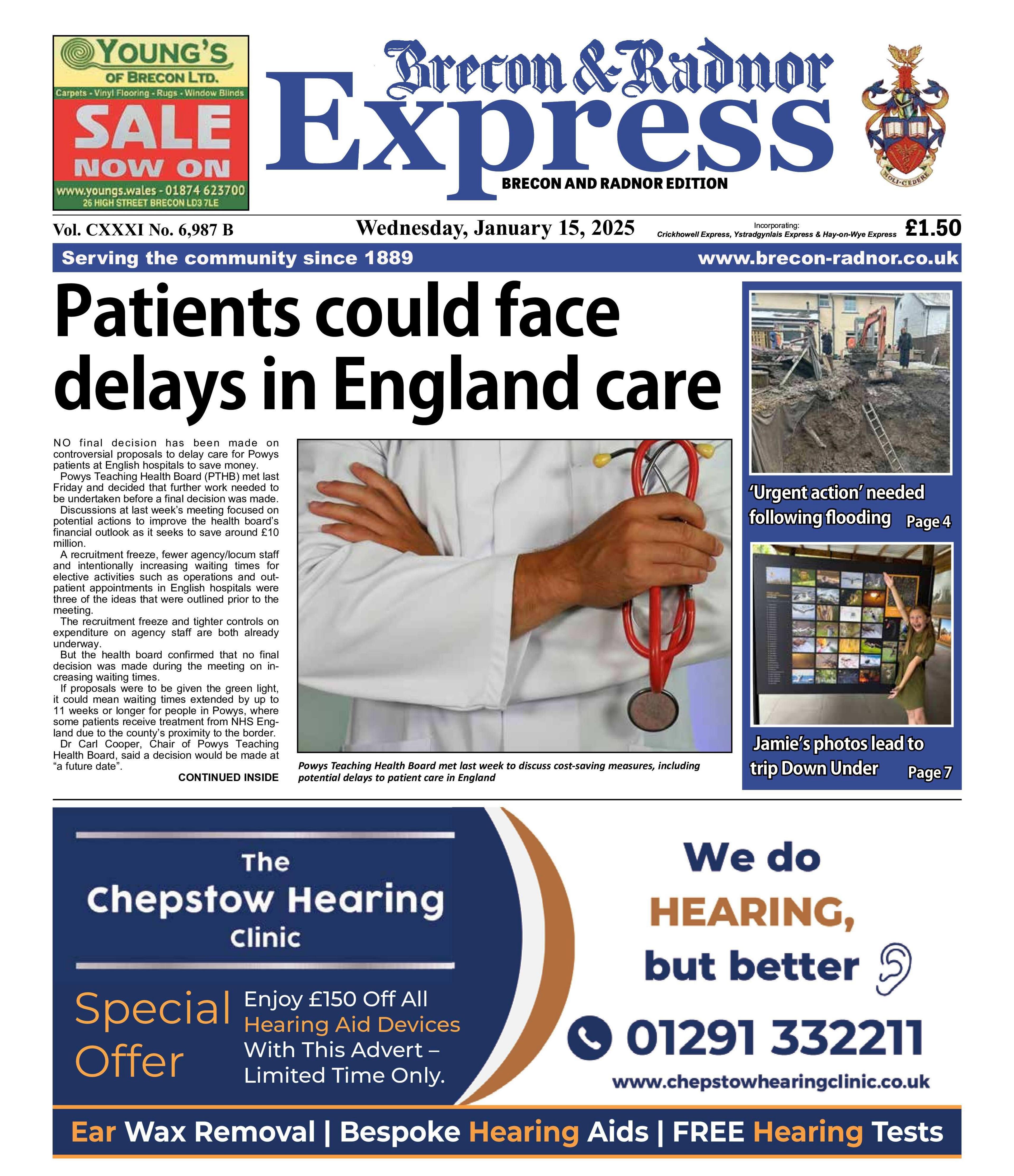 Brecon and Radnor Express front page