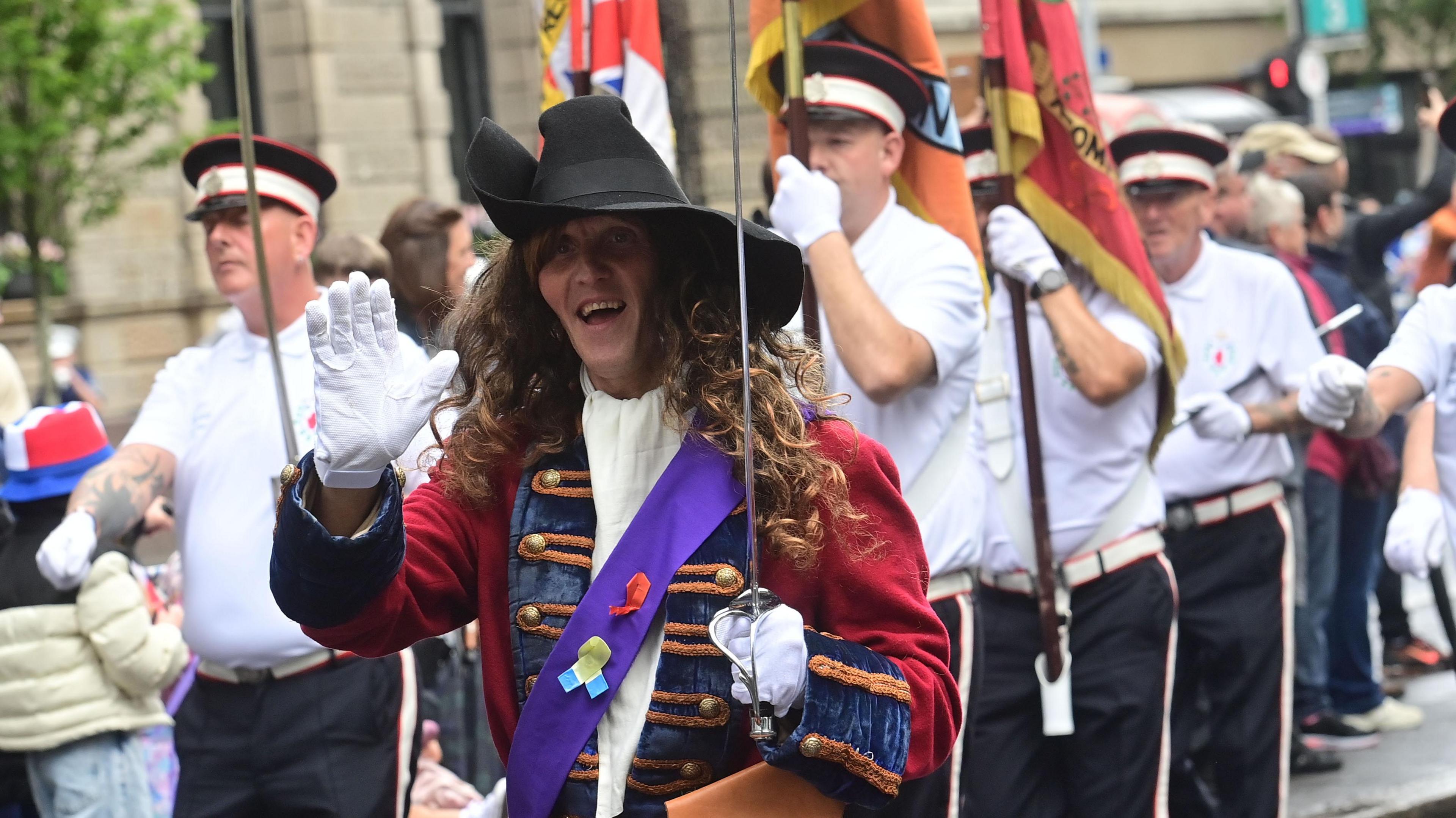 King Billy costume in orange parade