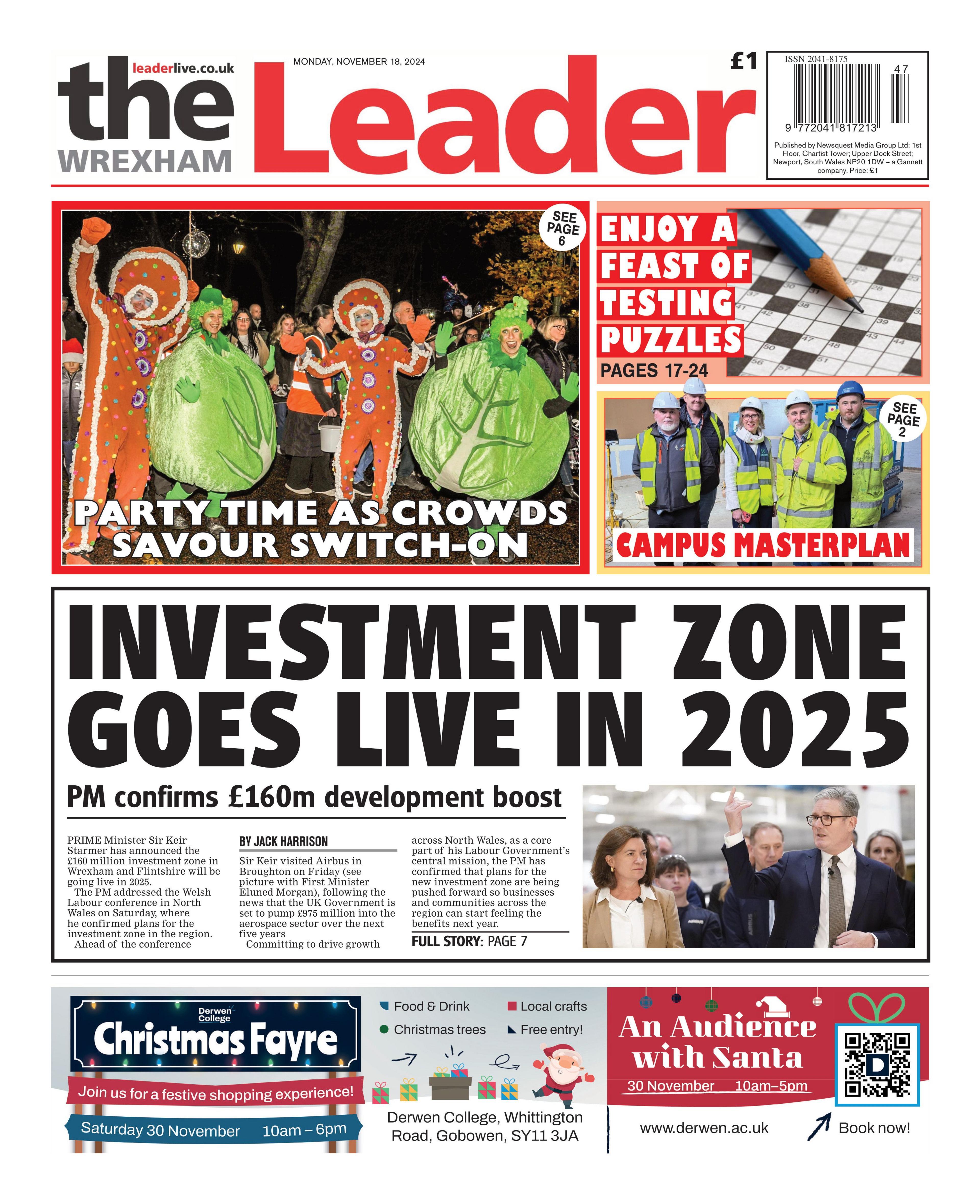 Wrexham Leader front page