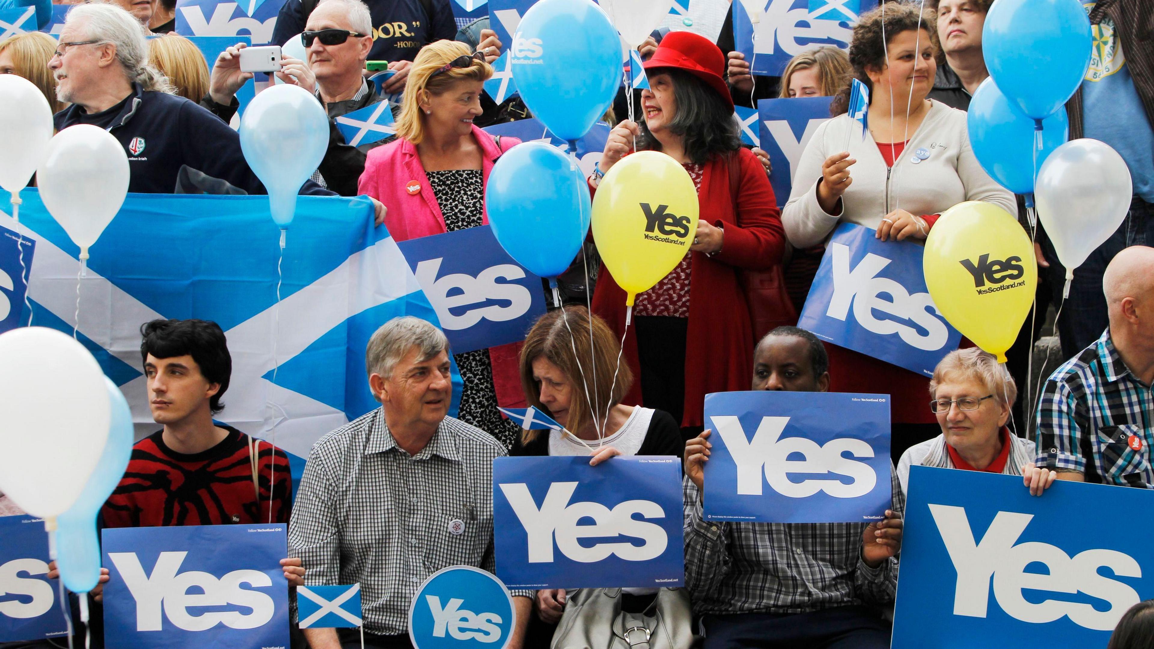 Independence supporters in Glasgow ahead of the 2014 referendum