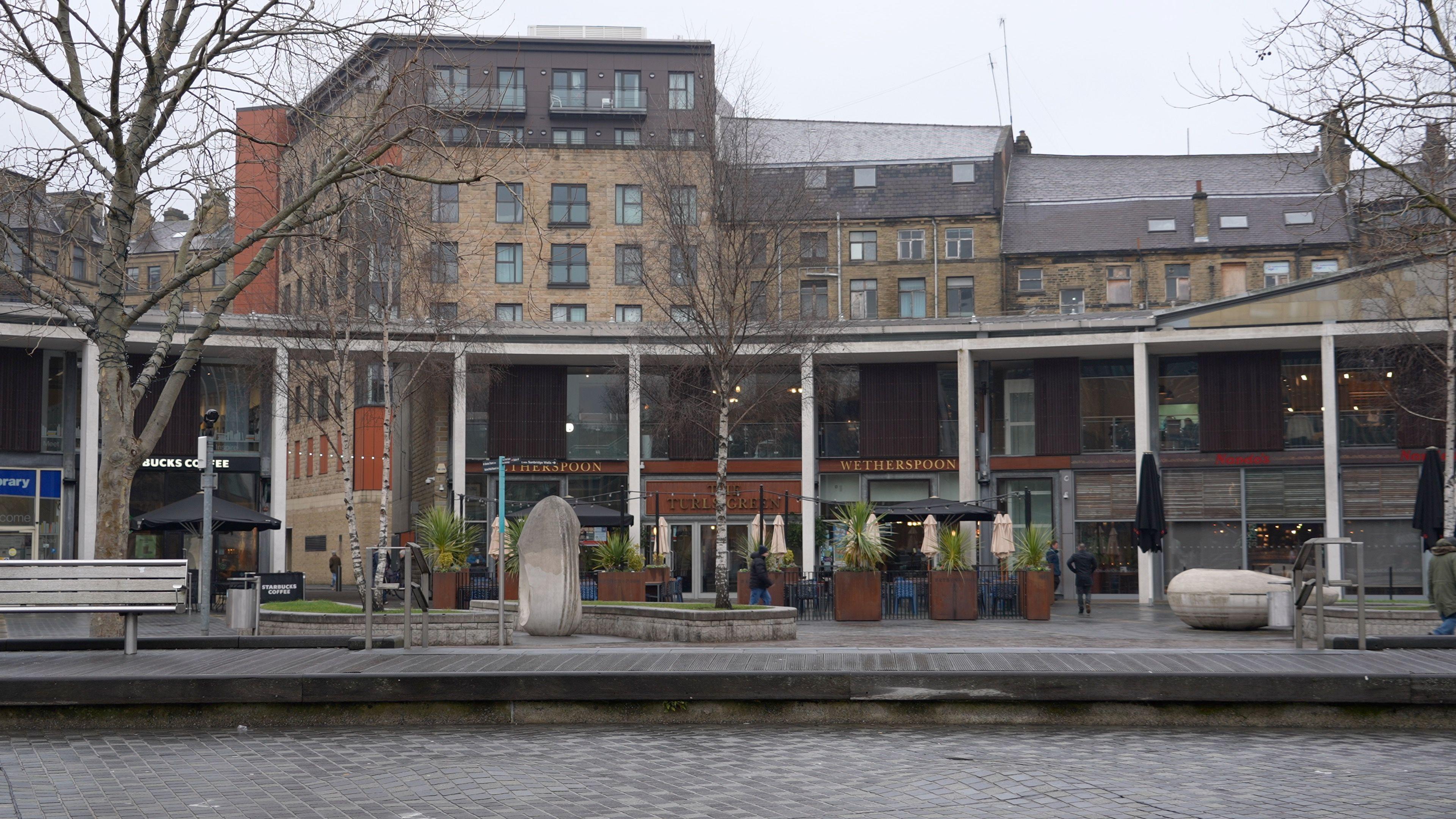 Starbucks, Wetherspoons and Nando's side by side in Bradford