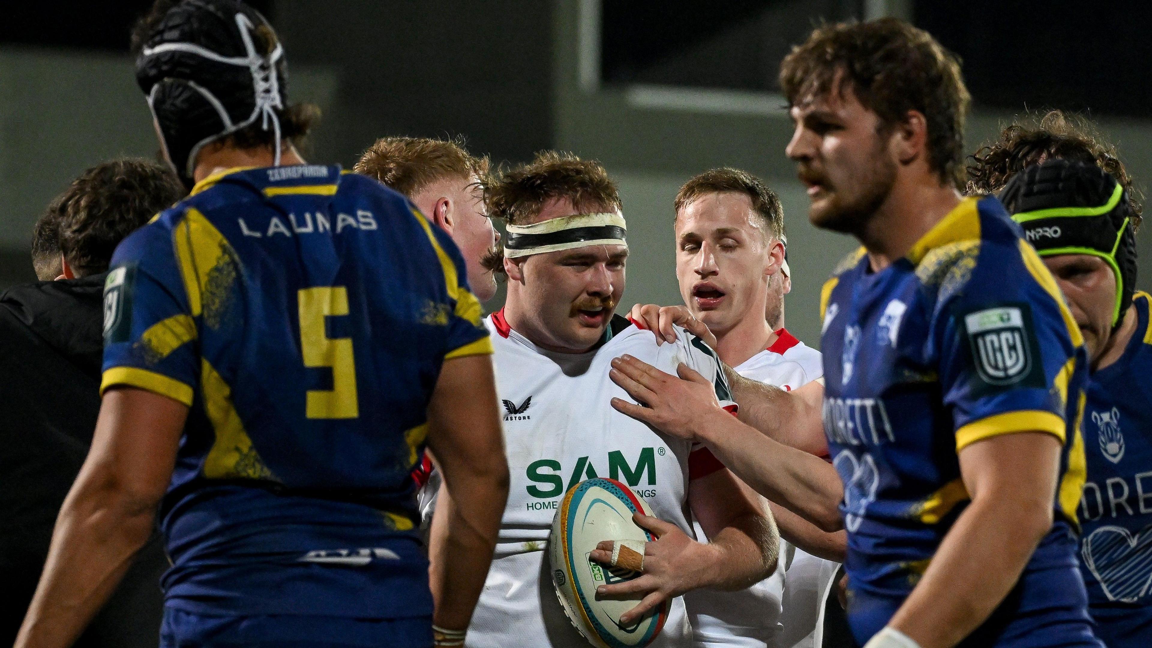 Tom McAllister celebrates try