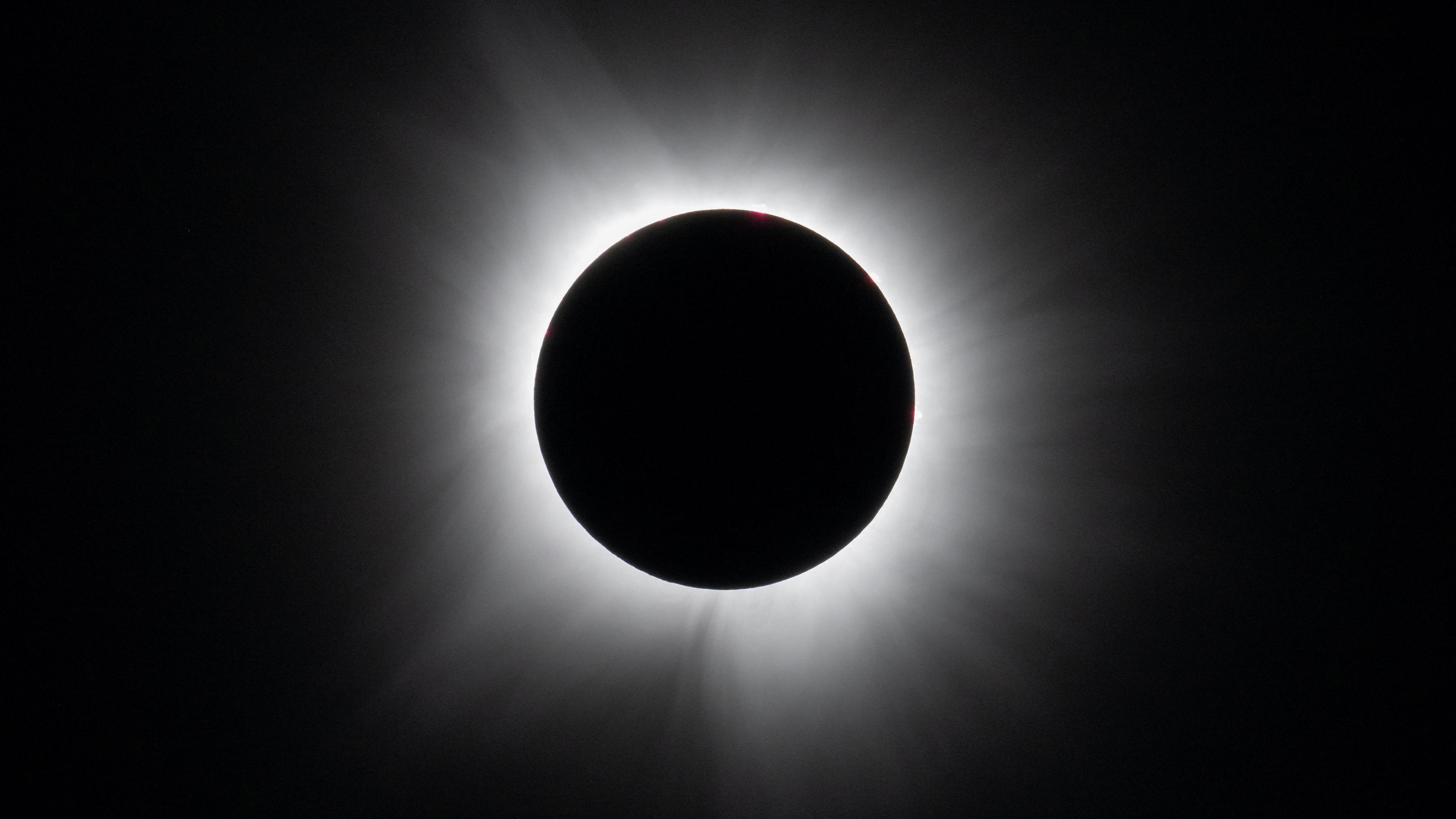 A total solar eclipse as seen from Texas in the USA earlier this year