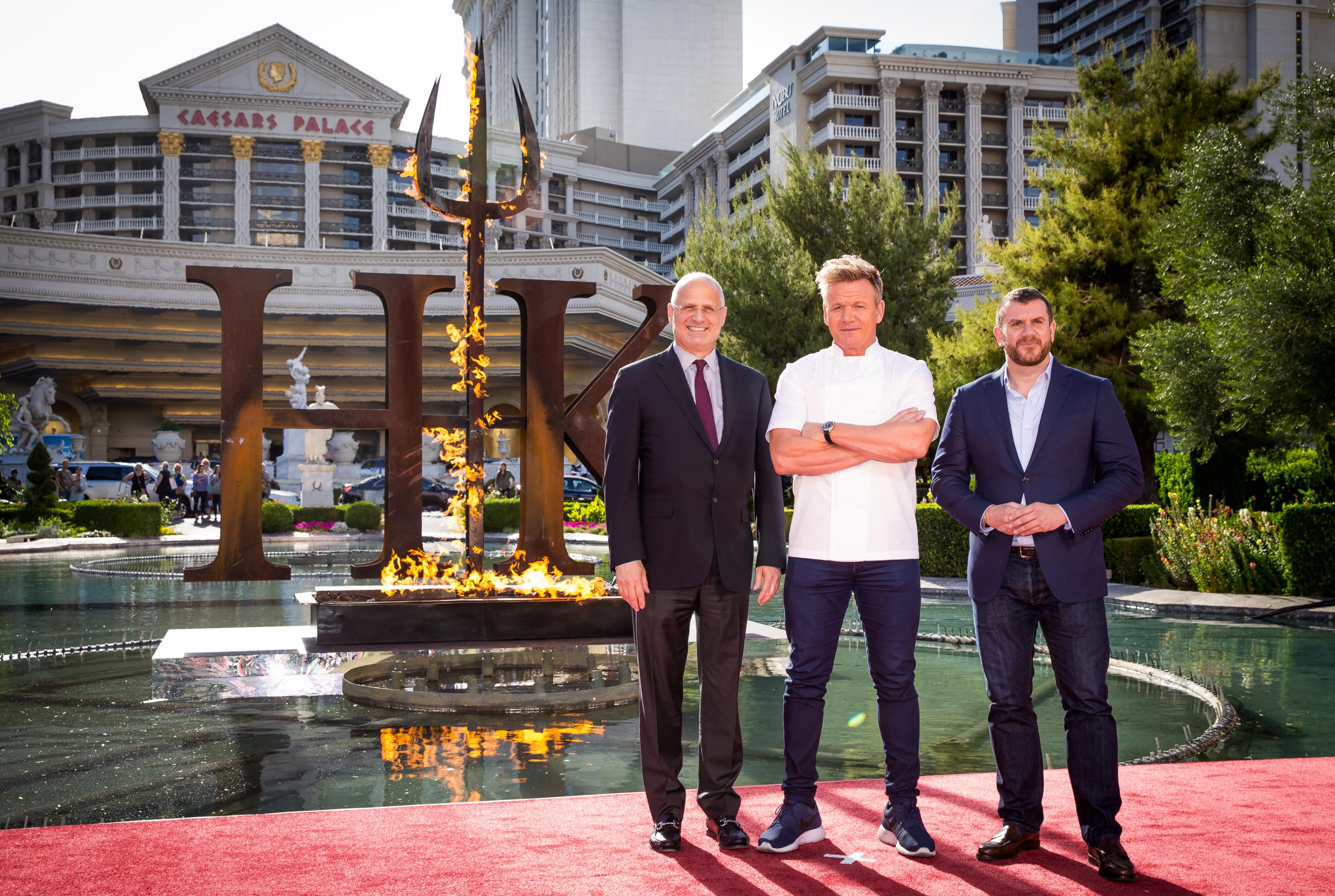 Gordon Ramsay outside Hell's Kitchen restaurant in Las Vegas