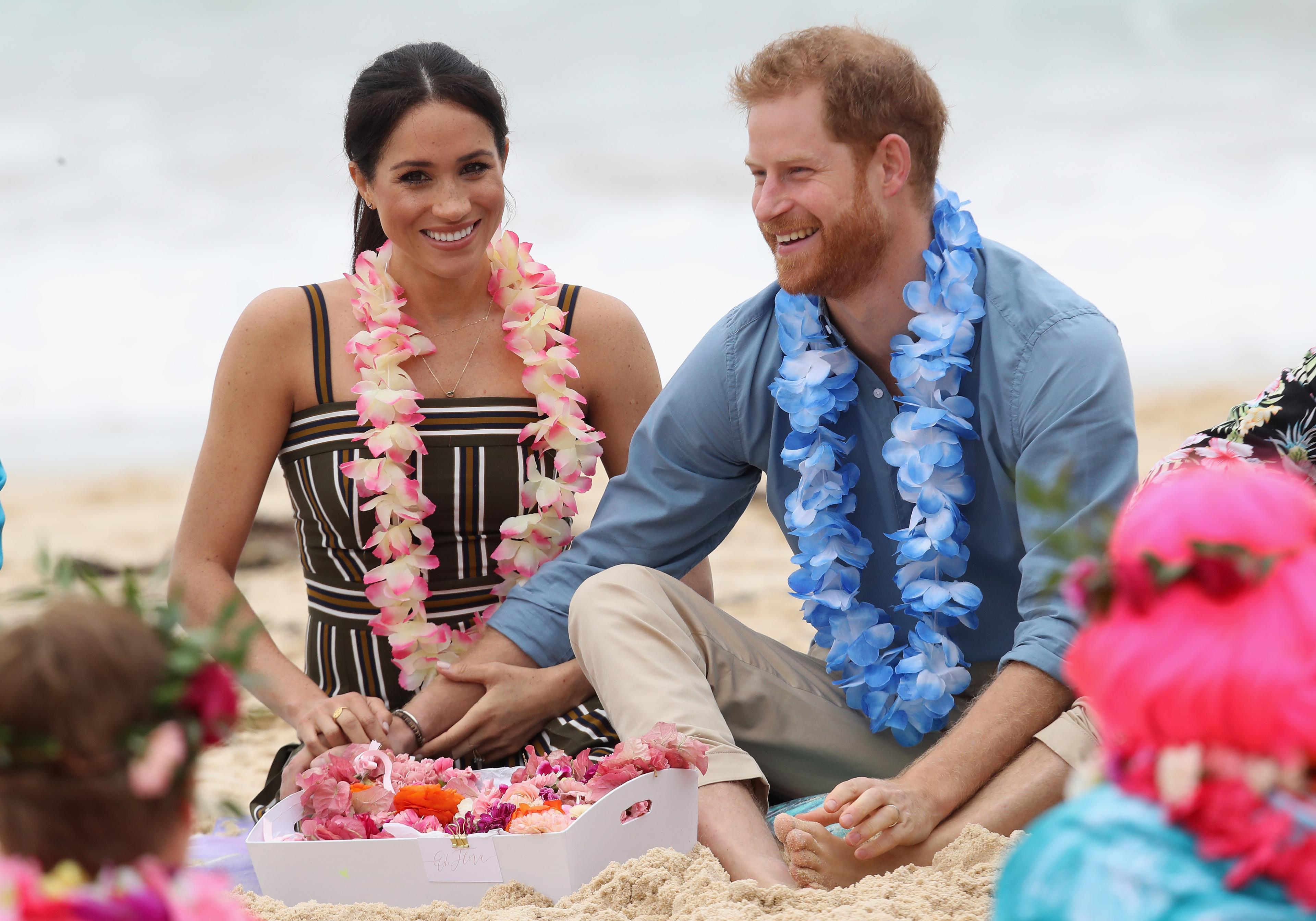 Meghan and Harry on South Bondi beach