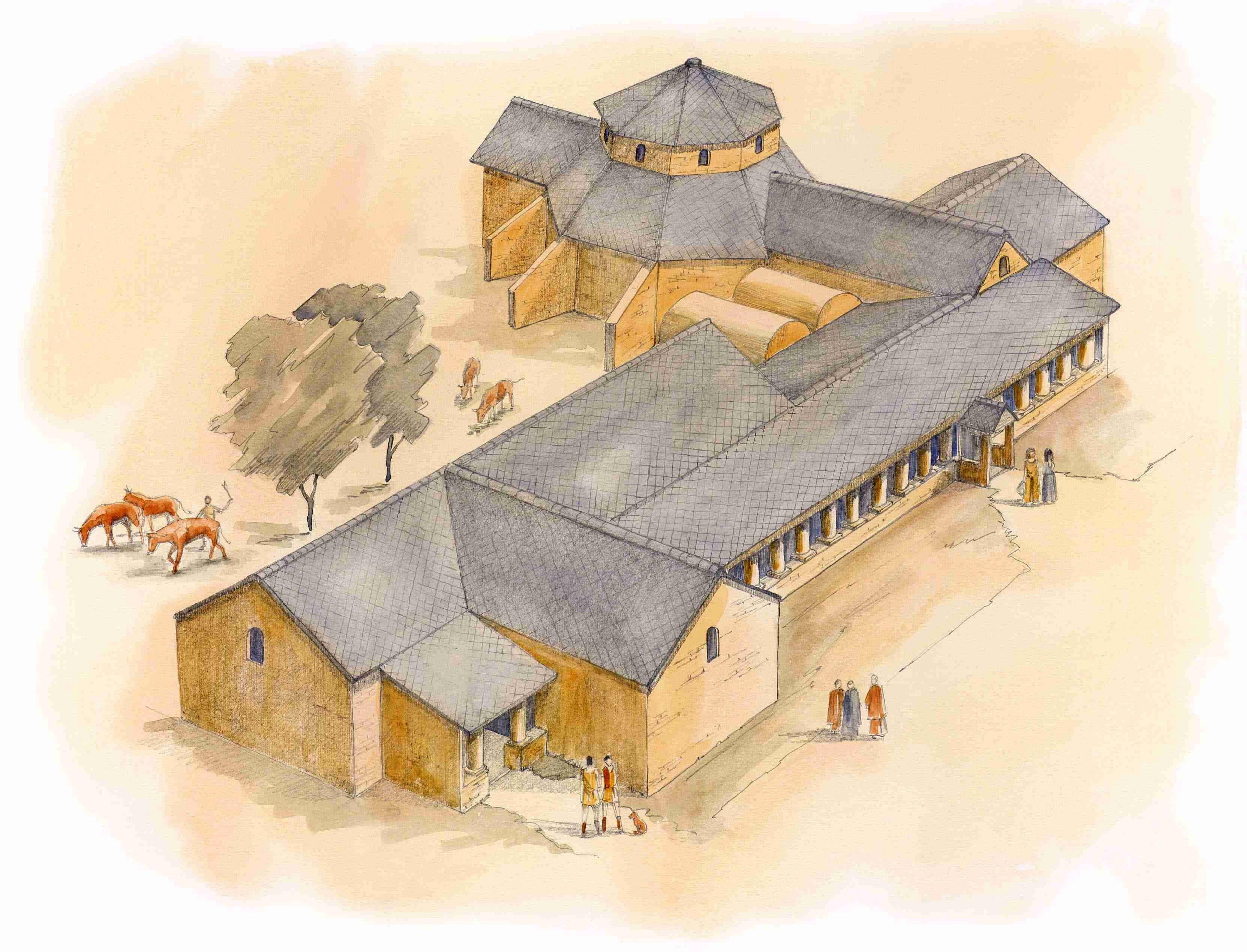 Roman villa at Lufton