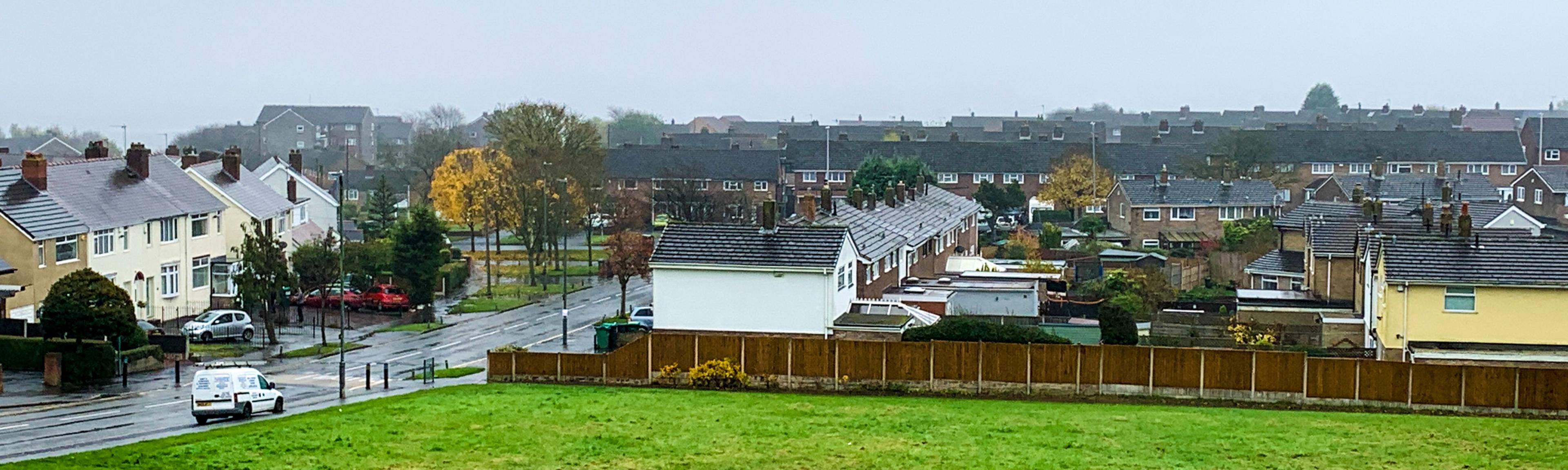 Wide view of the area of Tipton where the family live