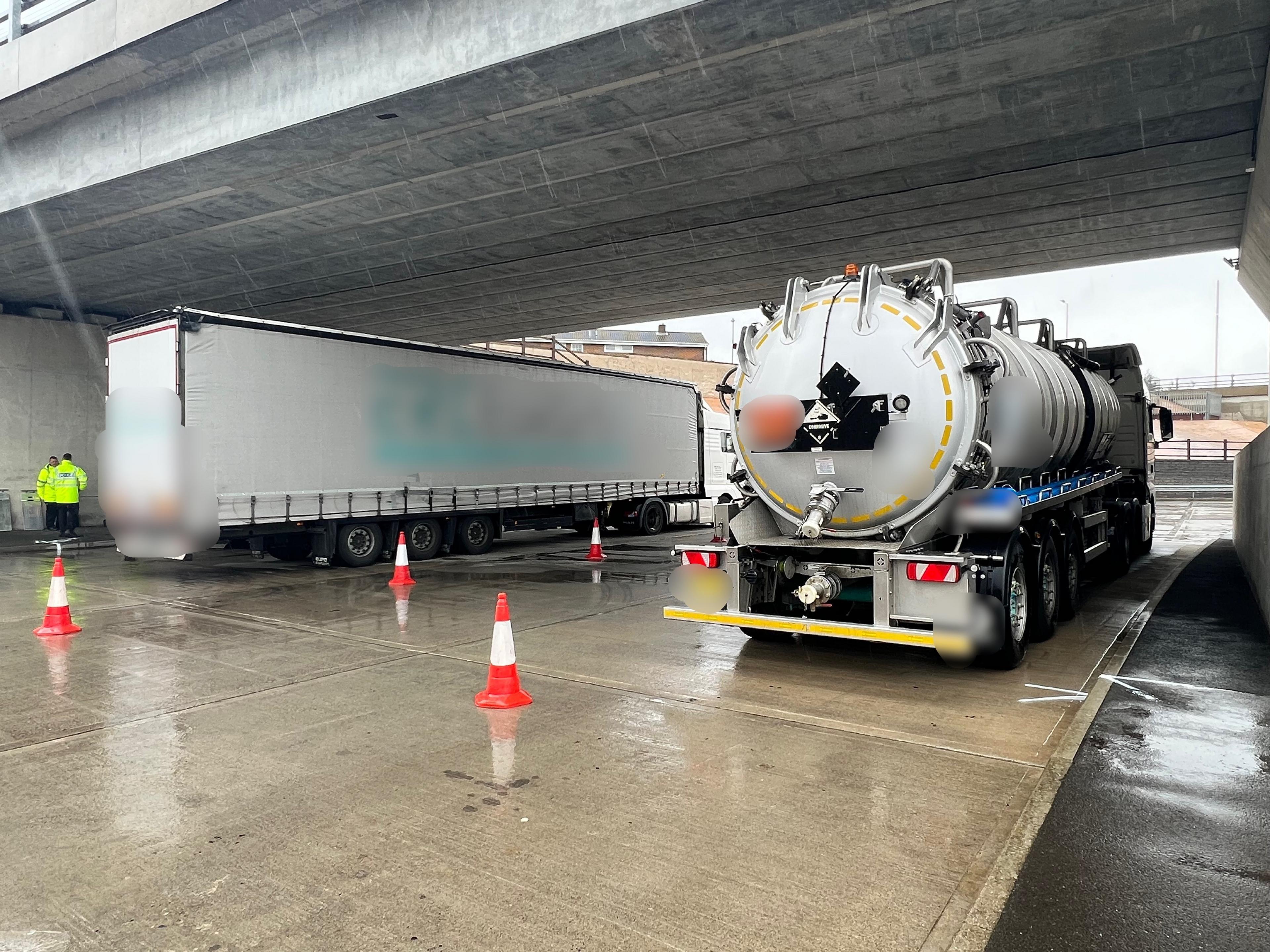 Lorries being checked by police