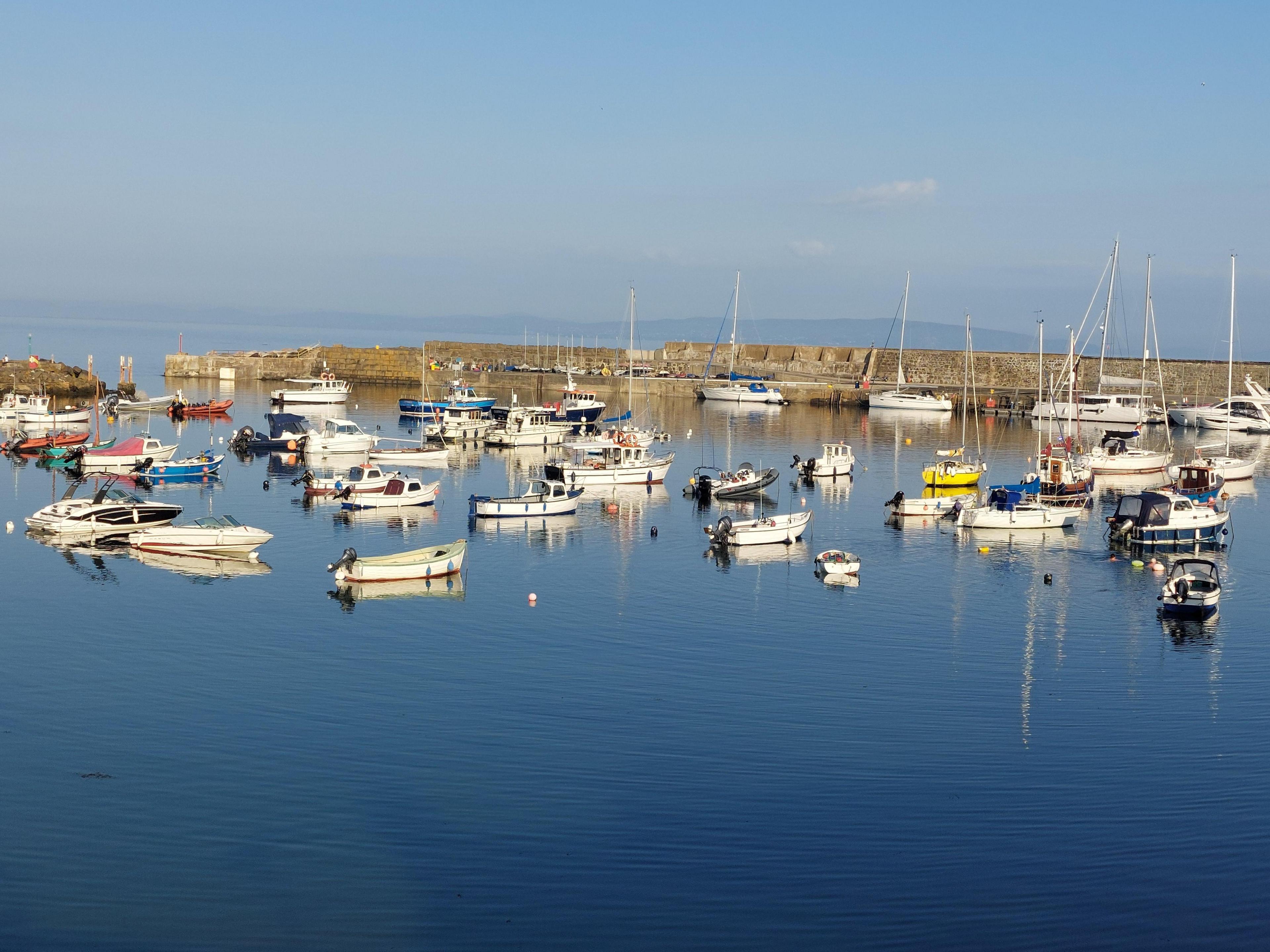 Boats docked at harbour in Portrush.