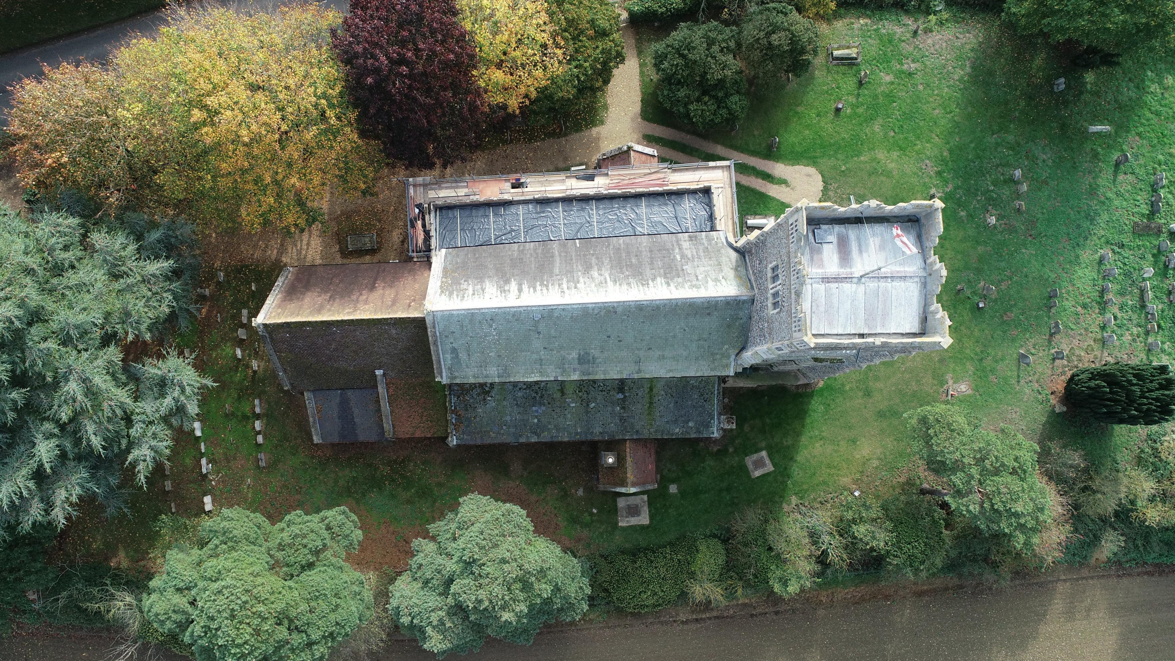 Aerial view of St John's church