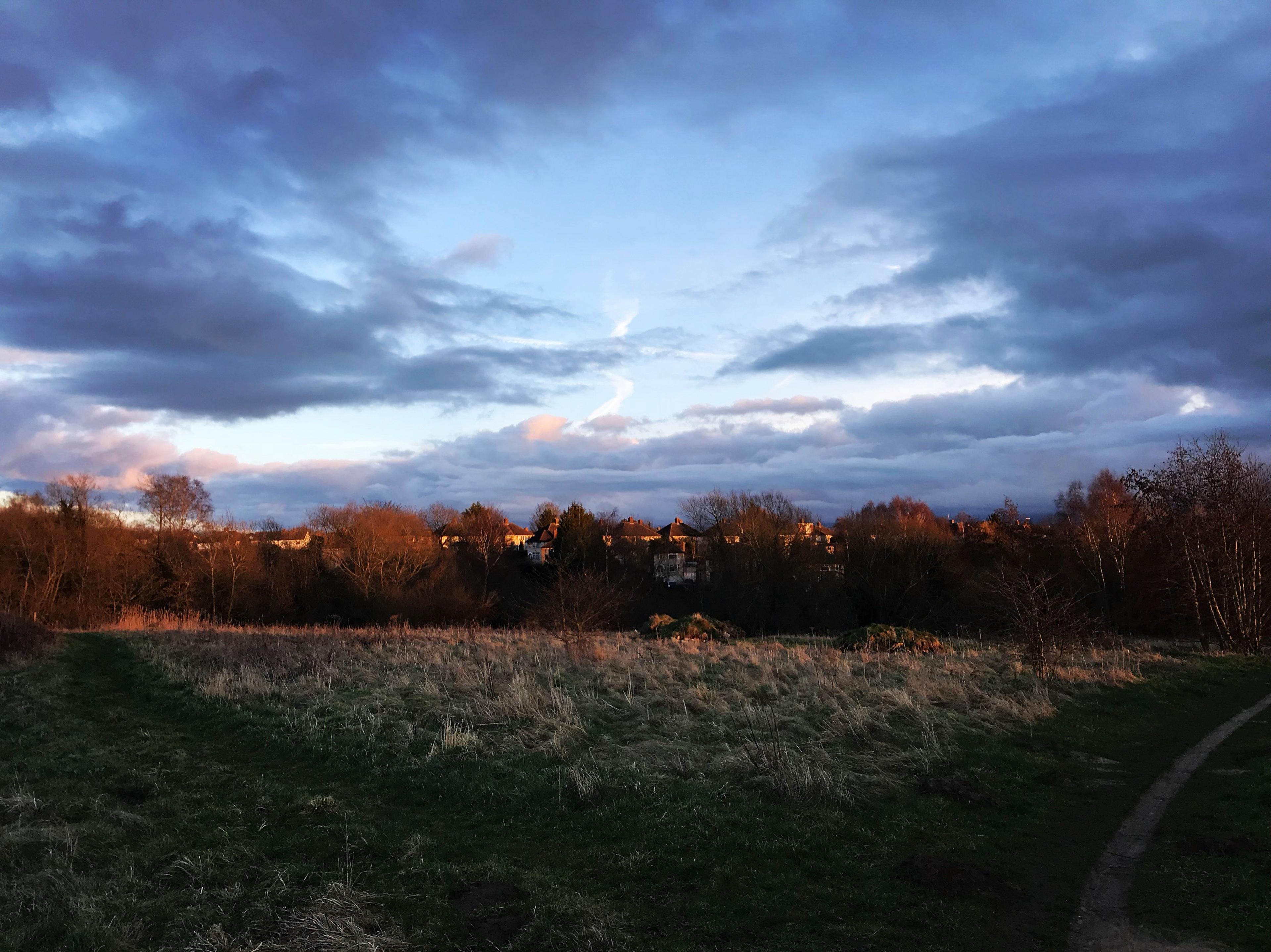 Approaching Lye Valley at sunset