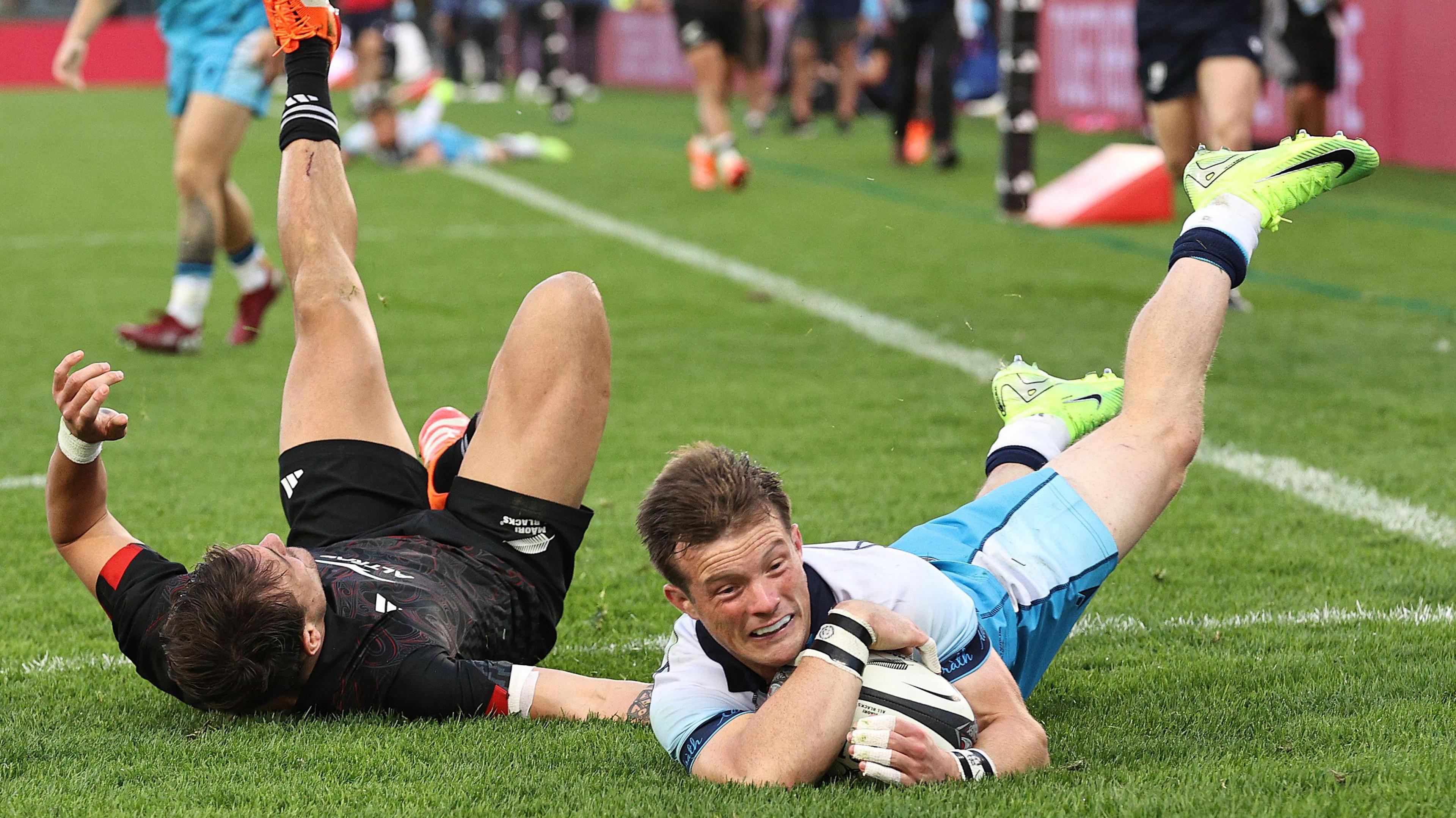 George Horne scores his second and Scotland's fourth
